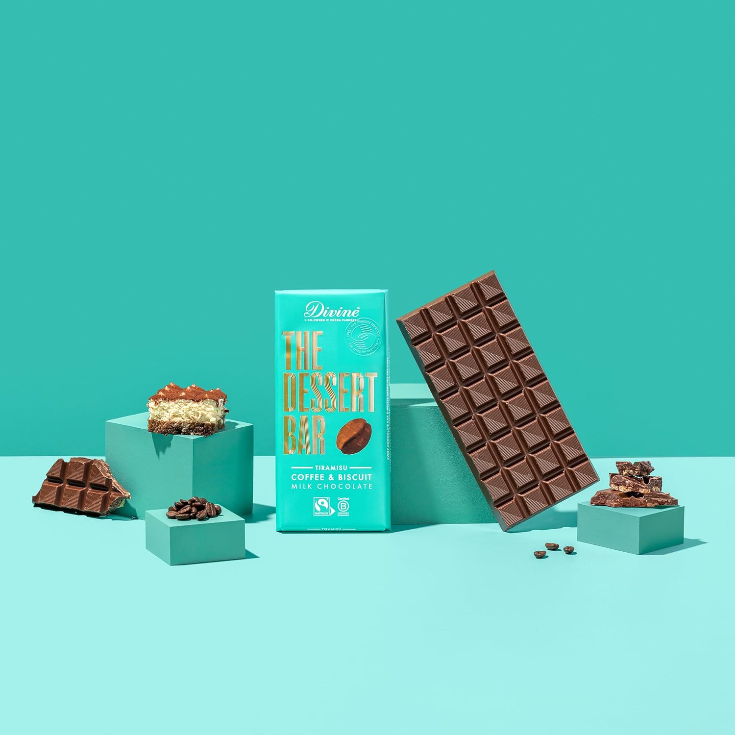 Divine - Dessert Bar 38% Milk Chocolate Tiramisu with Coffee & Biscuit (180g) 5