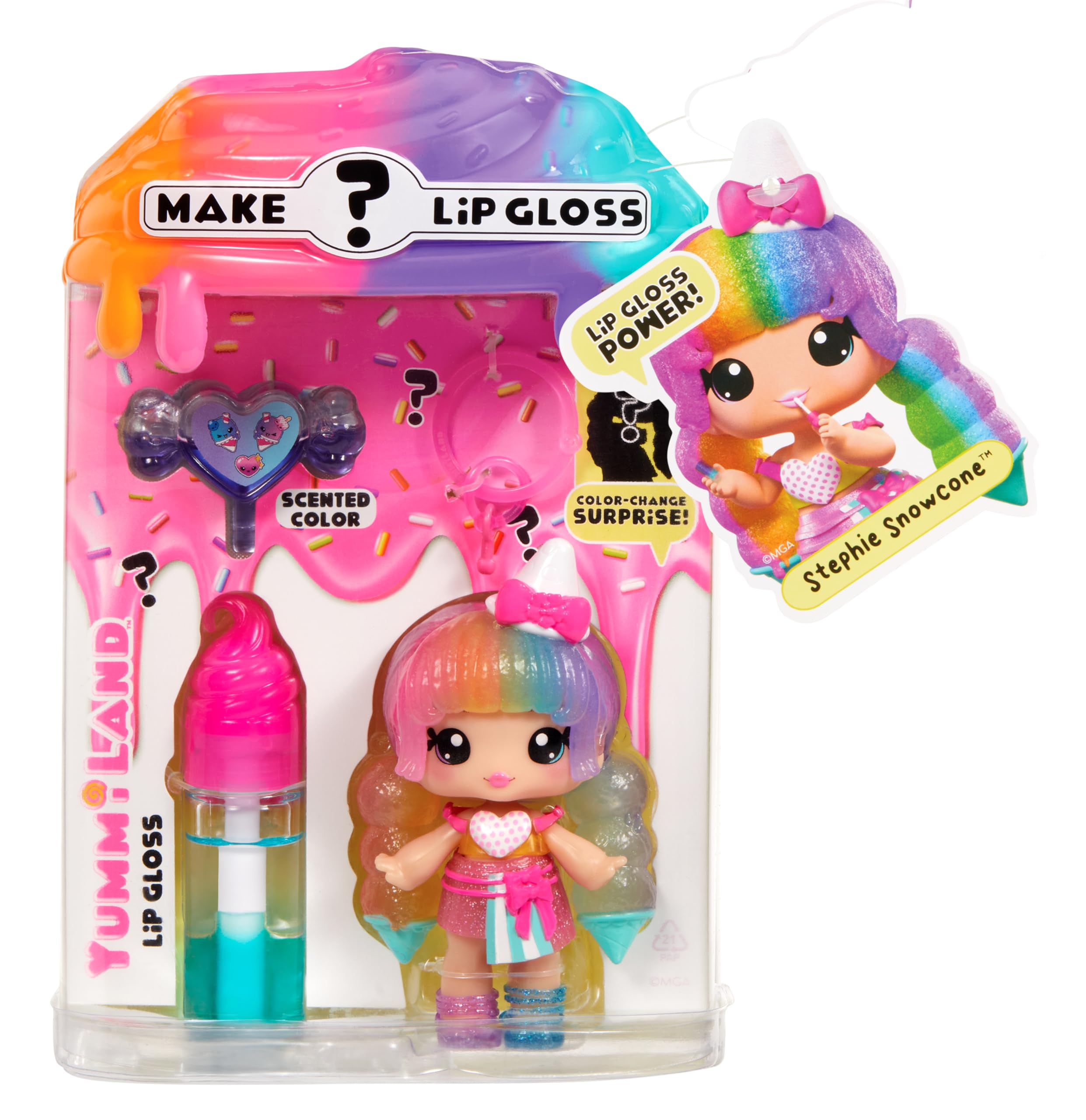 Yummiland Lip Gloss Doll - Mystery Color Change - Stephie Snowcone - 4+ Years 8