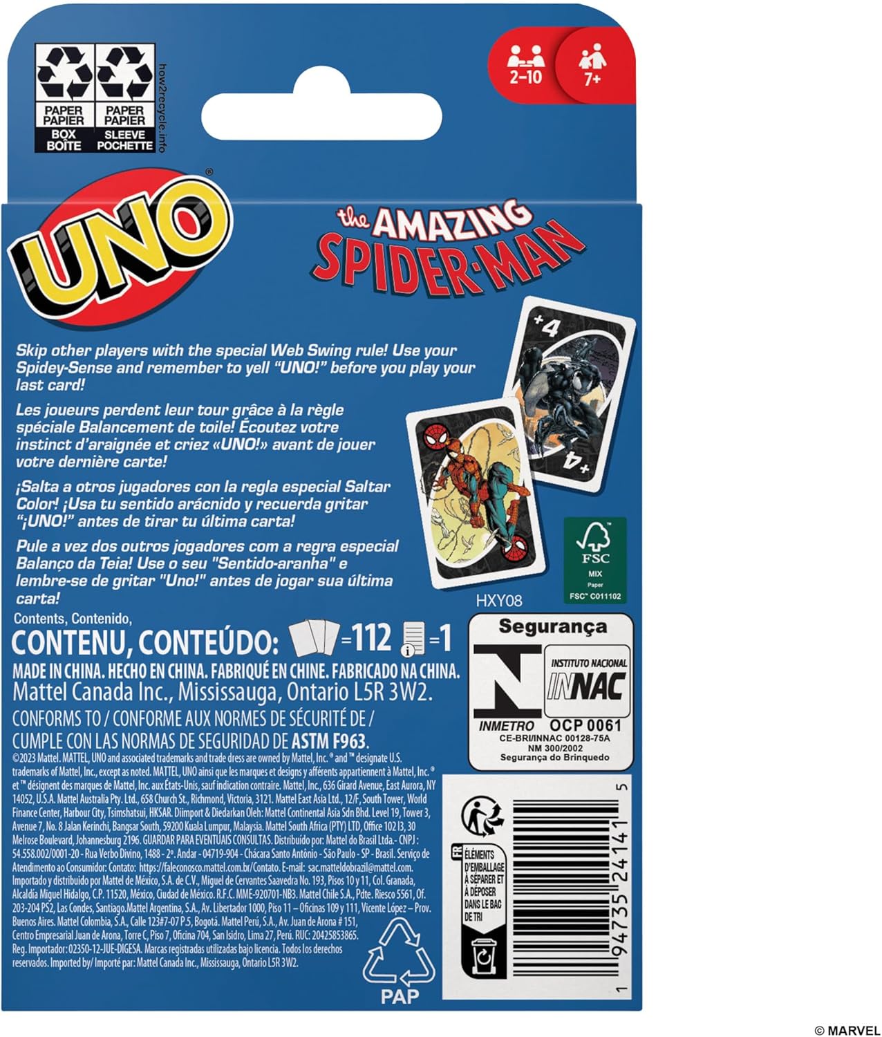 Mattel Games UNO The Amazing Spider-Man Card Game 3