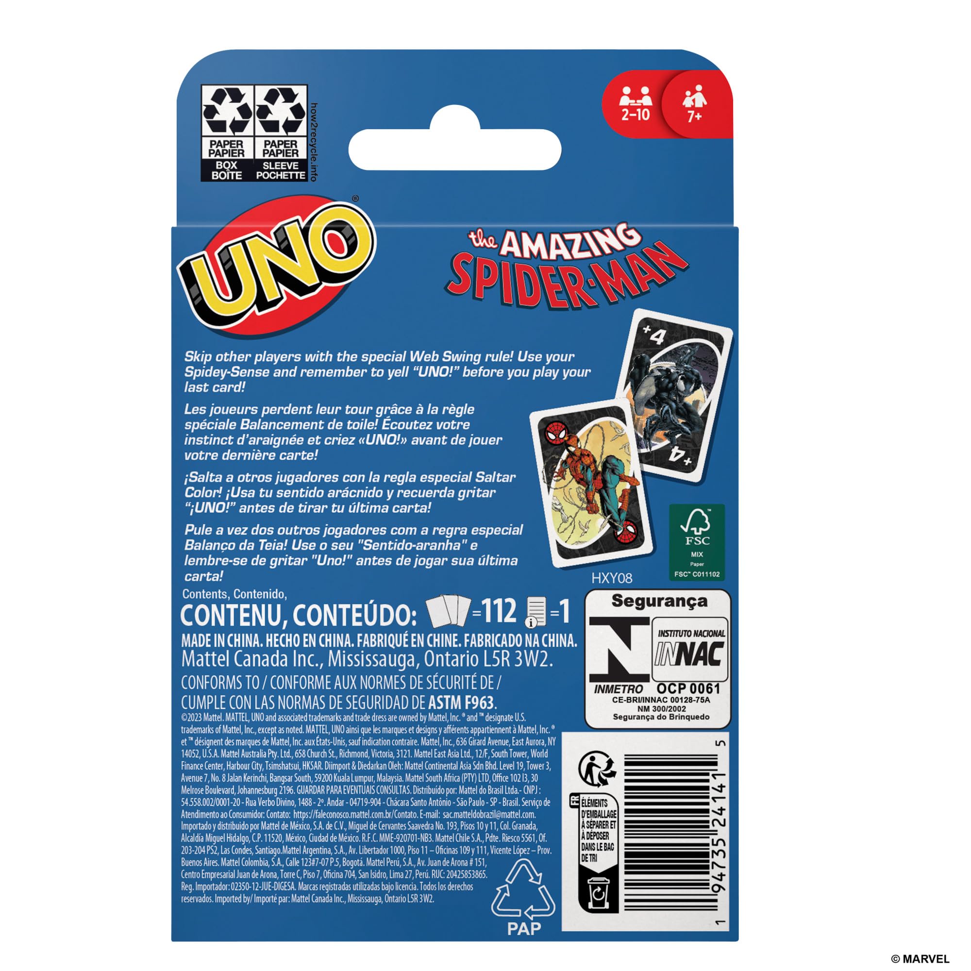 Mattel Games UNO The Amazing Spider-Man Card Game 8