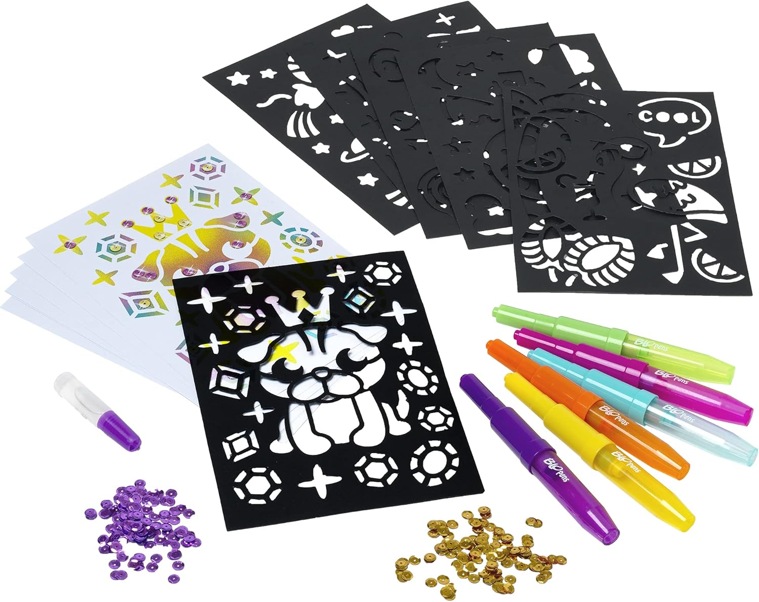 BLOPENS Sequins Activity Set - Sparkle Airbrush Art for Kids 4+