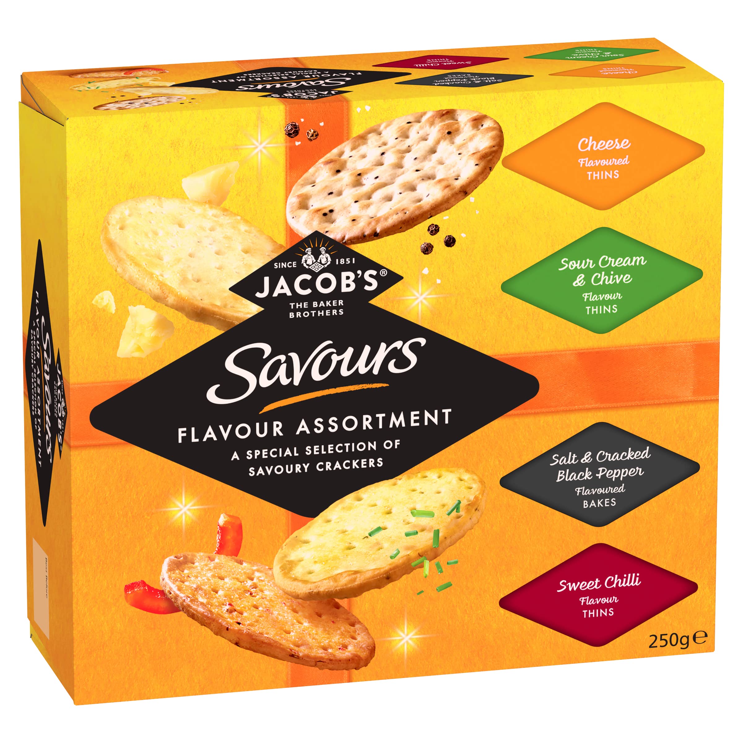 JACOB'S Savours Flavours Assortment - Selection Box of Cheese Crackers 4