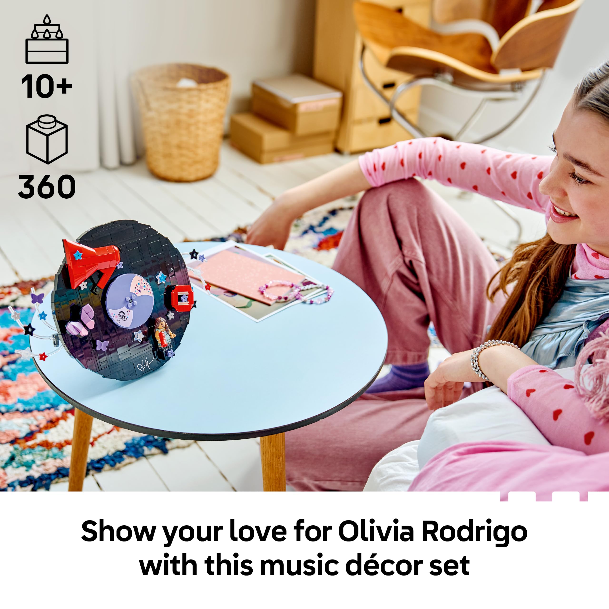 LEGO Editions Olivia Rodrigo's Vinyl Building Set - Music Decor for Ages 10+