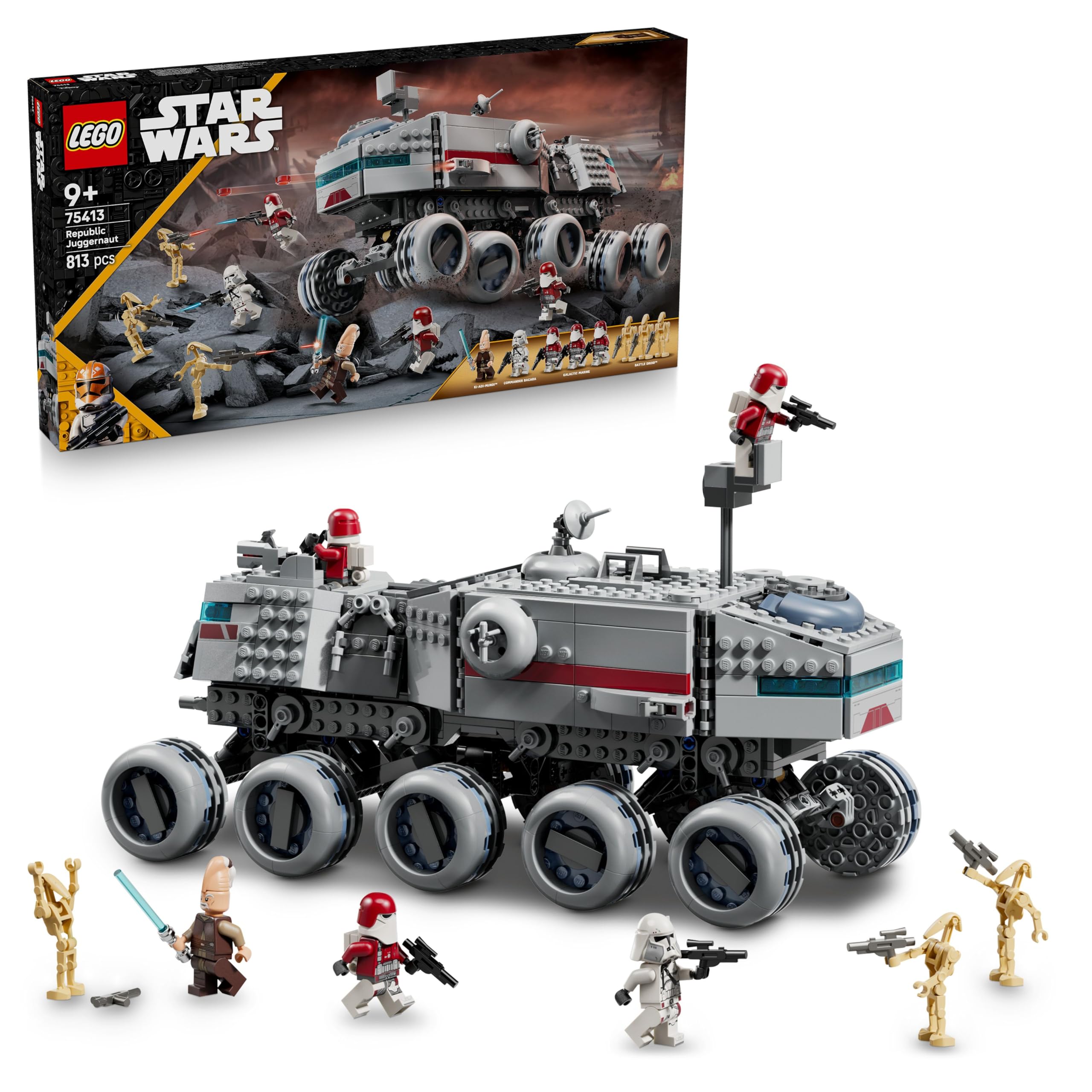 LEGO Star Wars 75413 Republic Juggernaut - Building Toy with 5 Minifigures & 3 Battle Droids