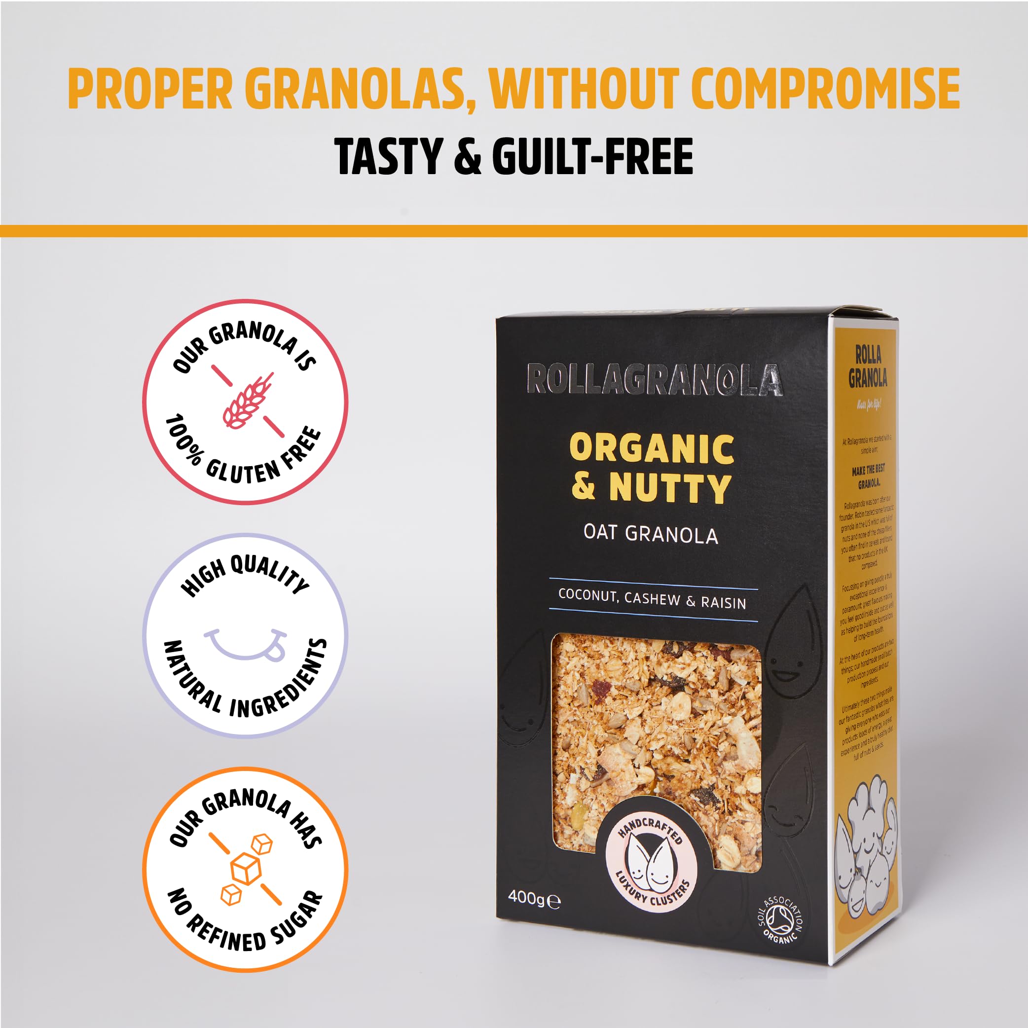 Rollagranola - Pecan Maple Twist Oat Granola - 400g 3