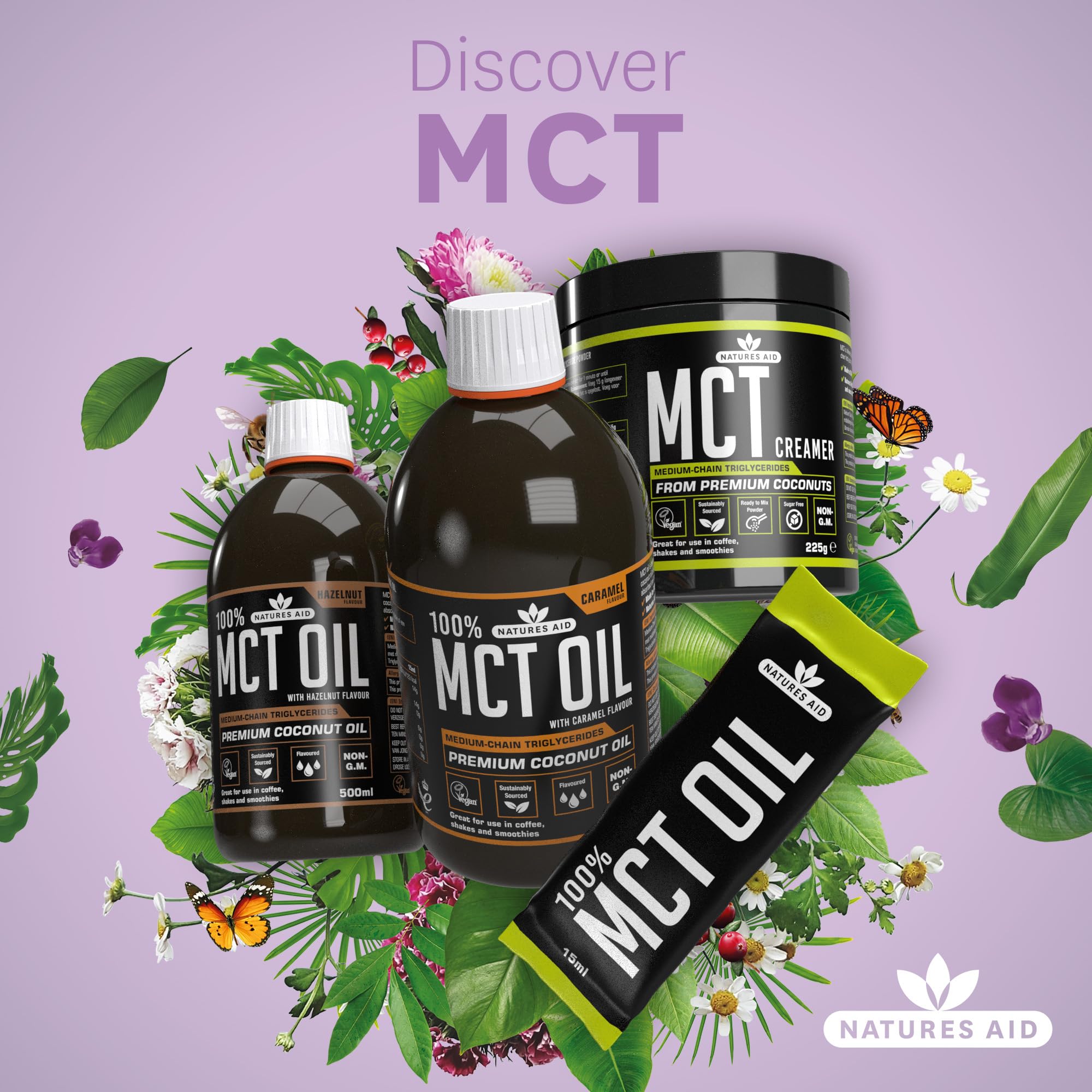 Natures Aid MCT Oil 500ml Caramel Flavour – Coconut-Derived Oil for Coffee, Shakes & Smoothies 5
