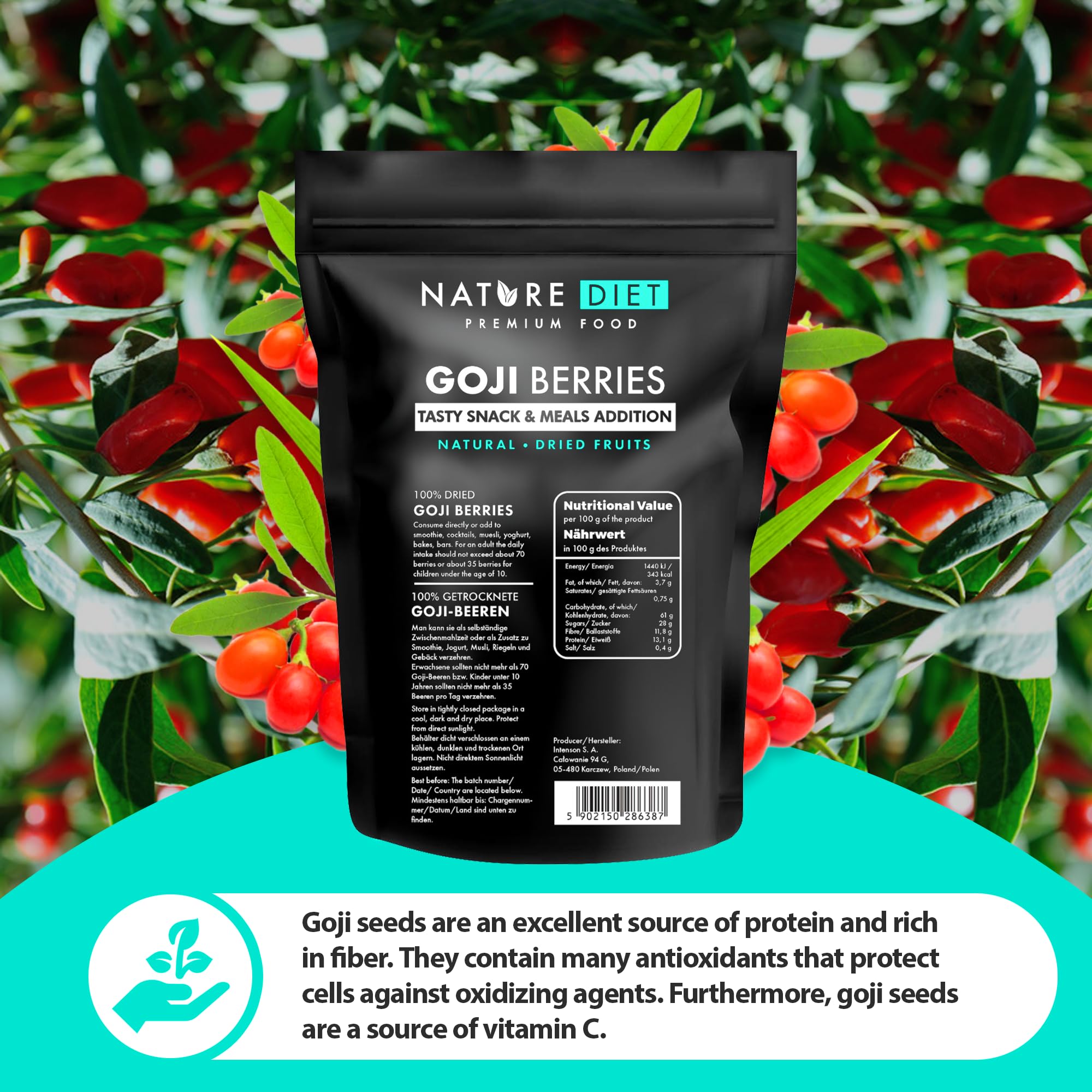 Nature Diet - Goji Berries 1000 g | Dried Berries | Healthy Snack 7