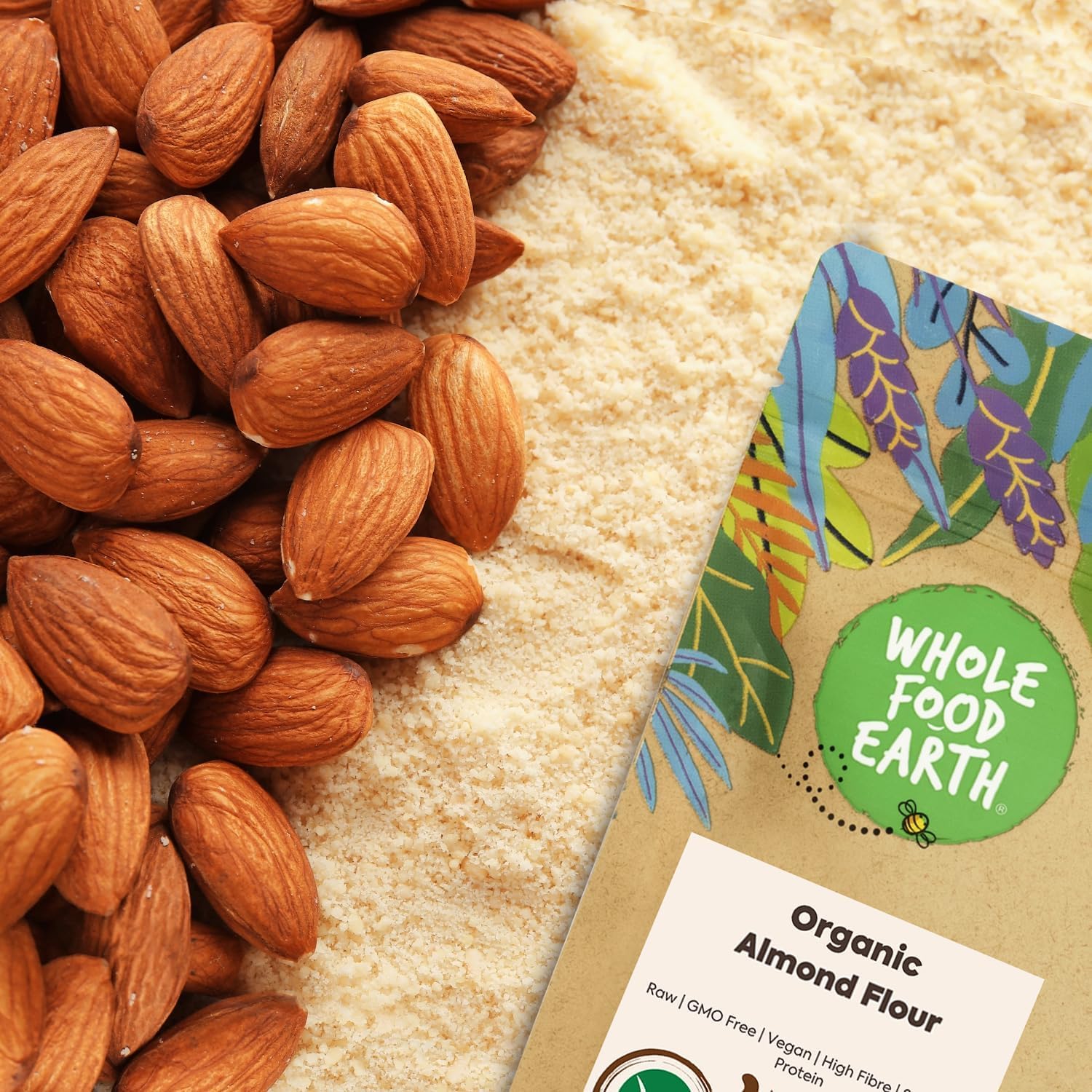Whole Food Earth® Organic Almond Flour – 1 kg | Raw | GMO Free | High in Fibre 5