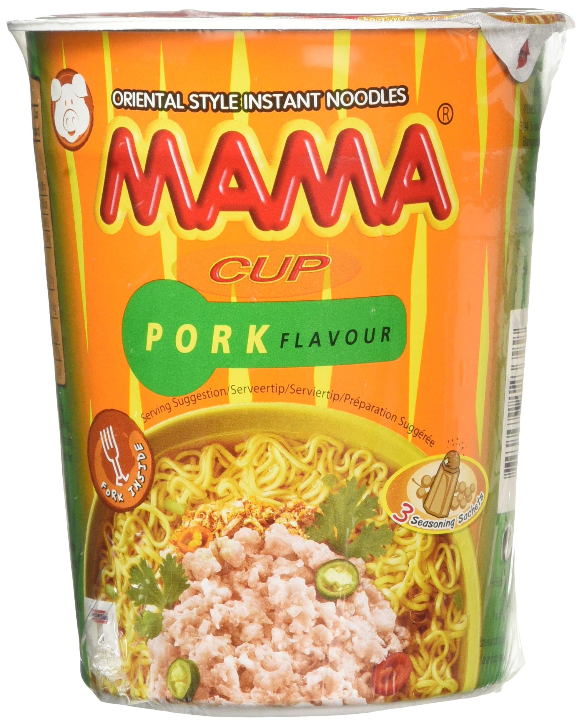 MAMA Instant Cup Noodle with Pork Flavor 70 g - Pack of 12