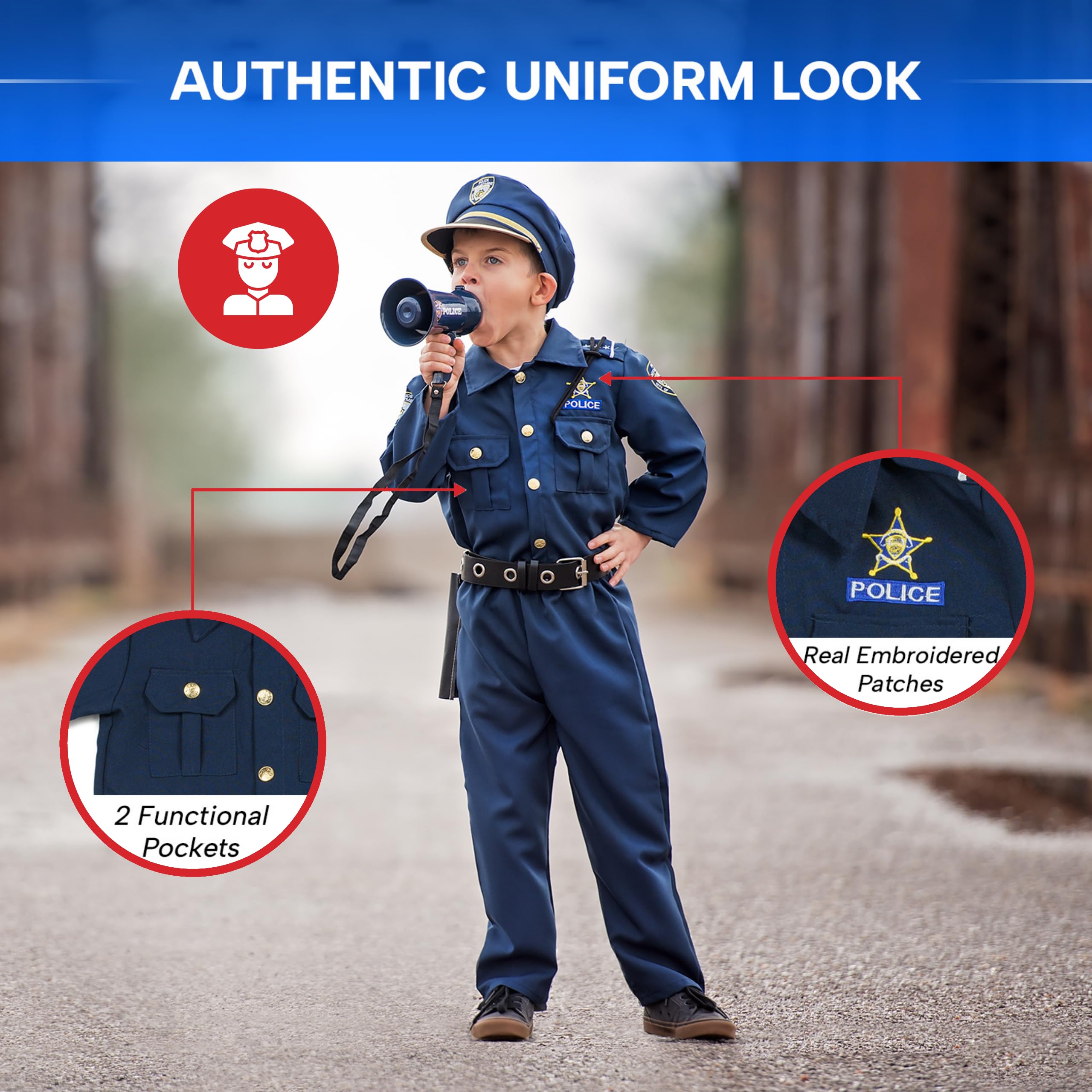 Dress Up America Children's Police Costume for Boys - Shirt and Pants 6
