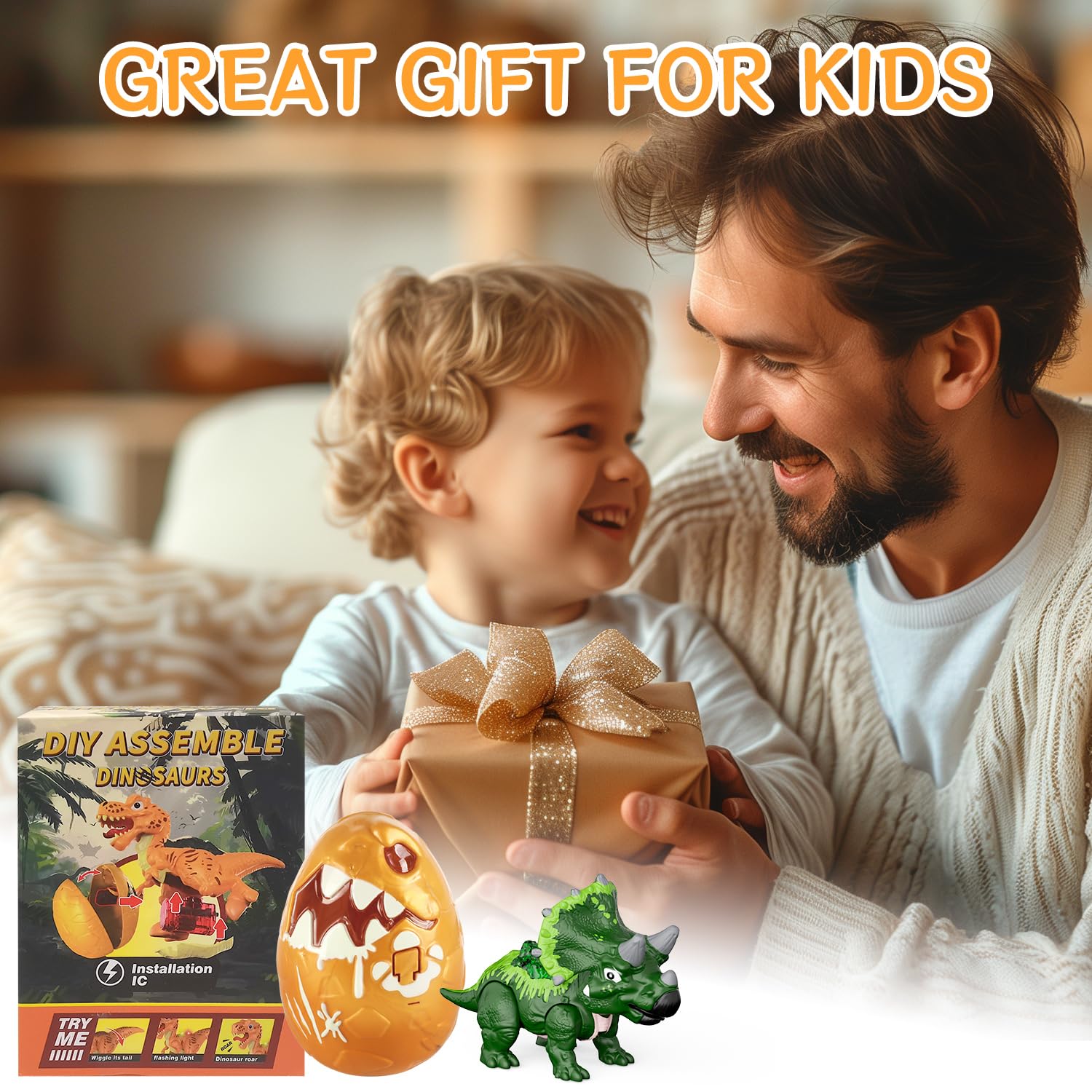 GizmoVine Dinosaur Egg - DIY Take Apart Green Triceratops Dinosaur Toy for Boys 3+ 13