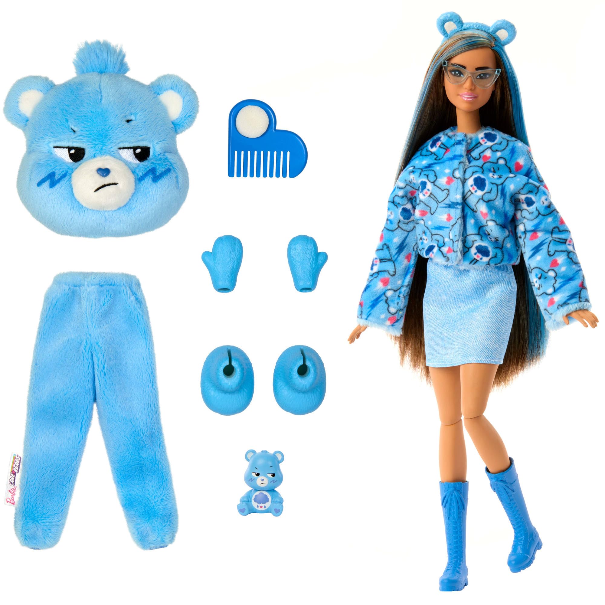 Barbie Cutie Reveal Care Bears Series Doll & Accessories Set - Grumpy Bear with Transforming Costume & 10 Surprises 5
