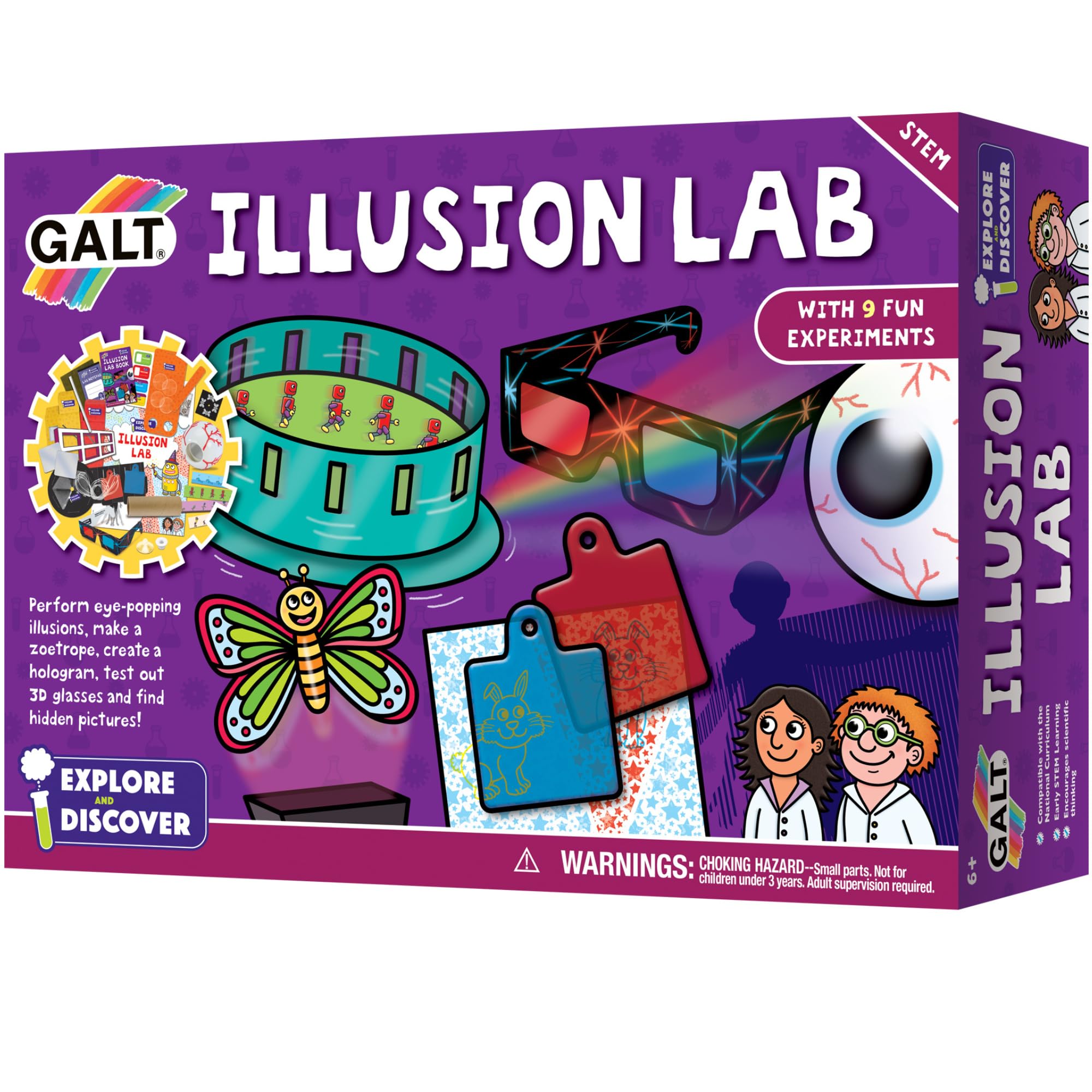 Galt Illusion Lab - 9 Fun Science Experiments for Kids Ages 6+ 5