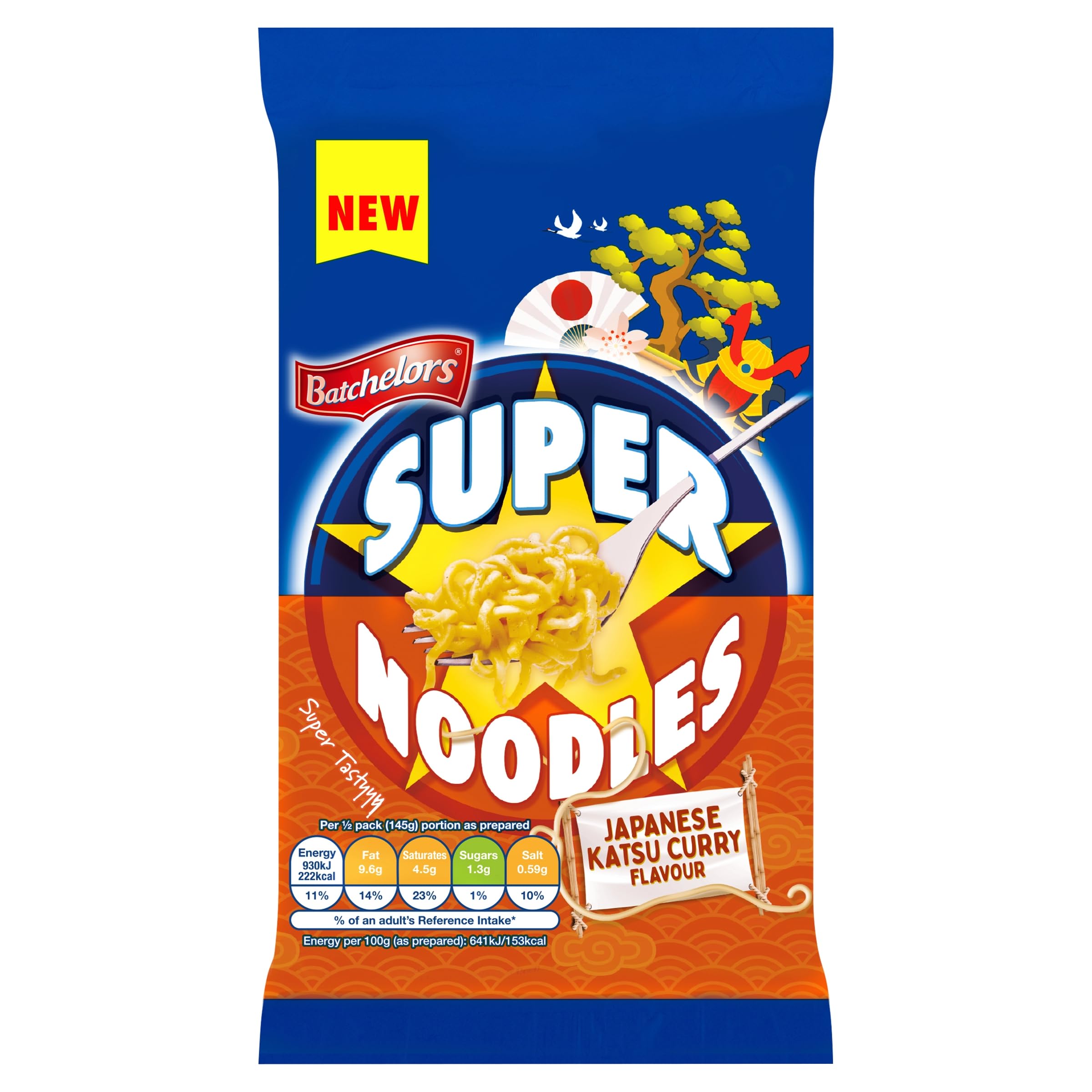 Batchelors Super Noodles Japanese Katsu Curry Flavour Instant Snack Cup 5
