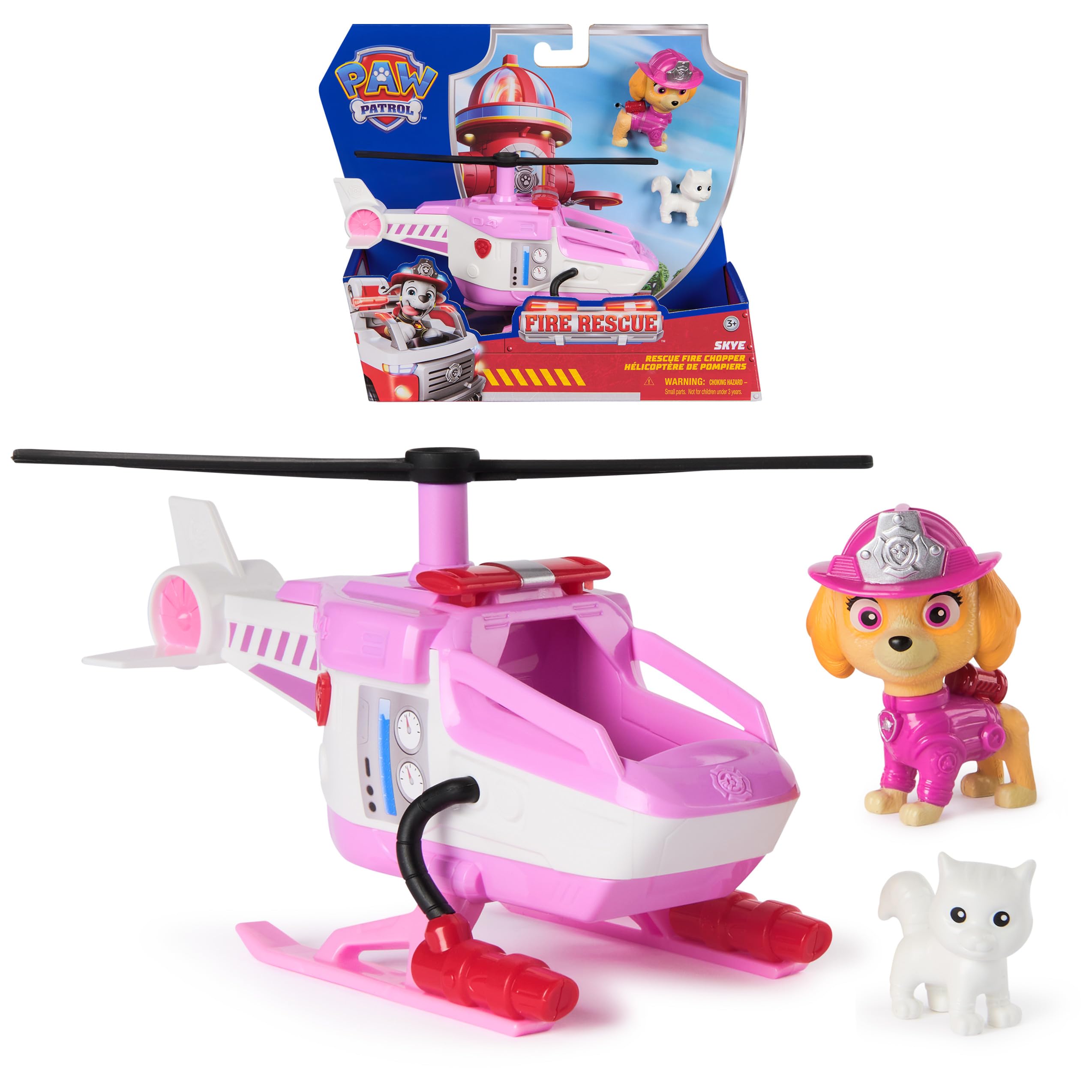 Paw Patrol Skye Rescue Fire Chopper Playset with Action Figure and Kitty Friend | Ages 3+ 1