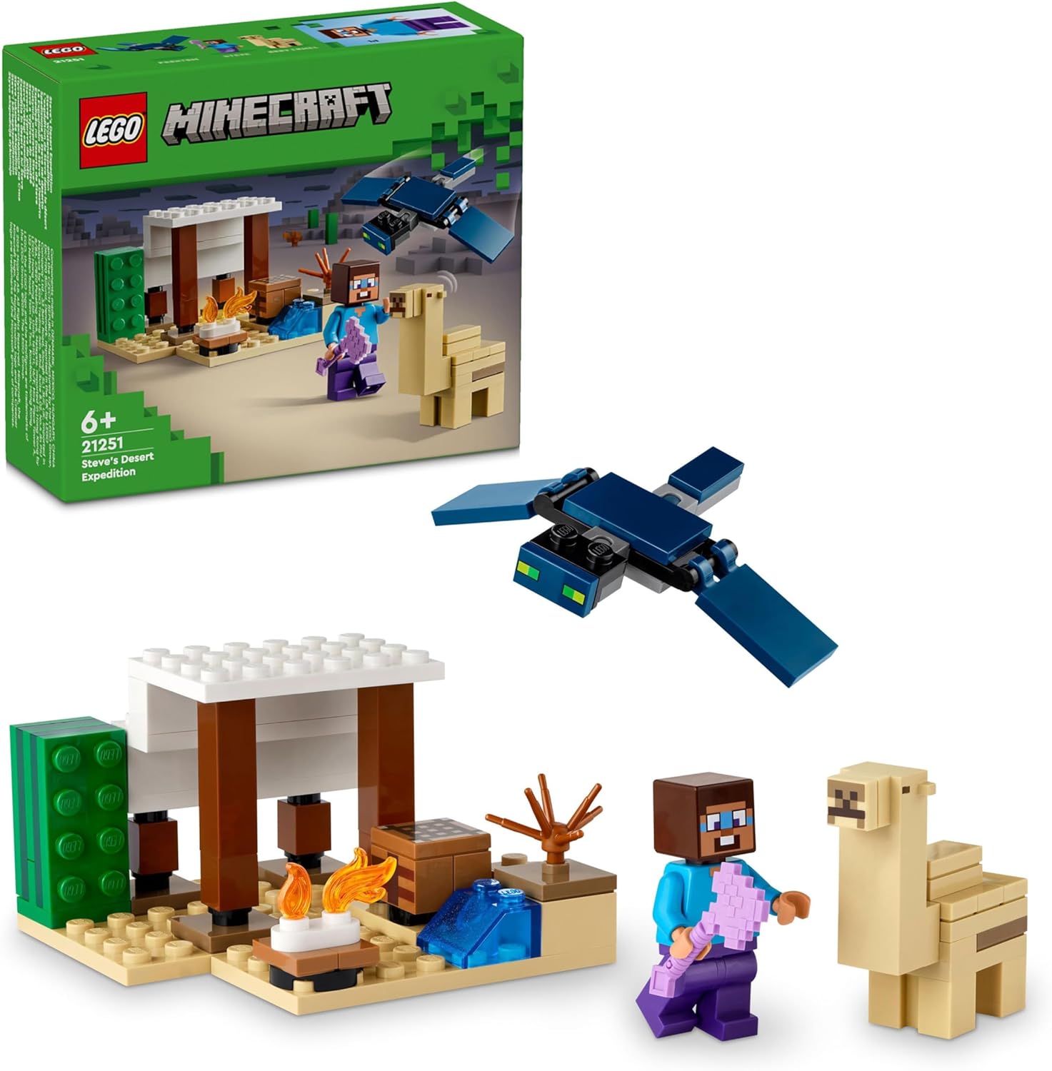 LEGO Minecraft Steve's Desert Expedition Building Set - Action Figure Playset for Kids 6+