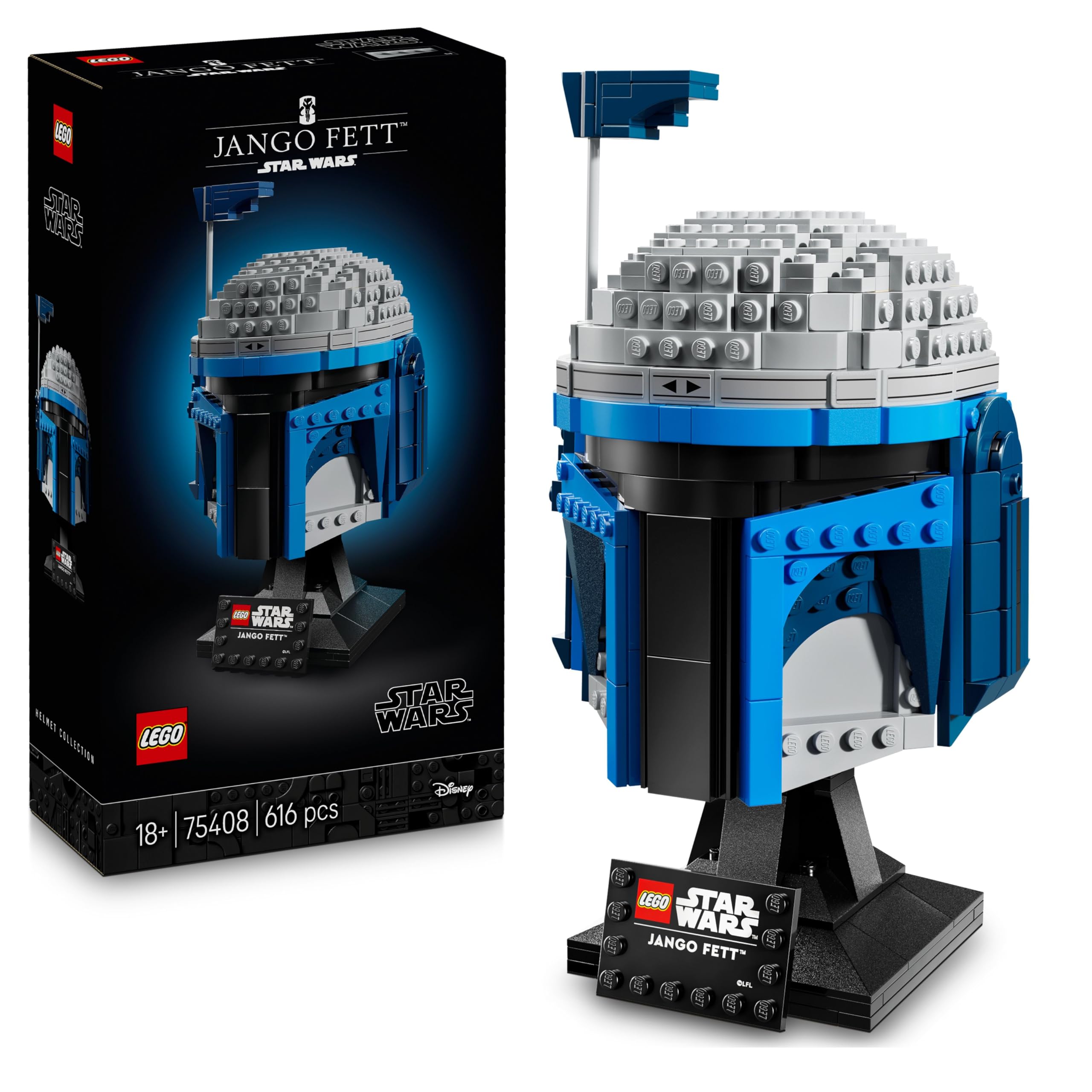 LEGO Star Wars 75408 Jango Fett Helmet - Mandalorian Building Kit for Adults