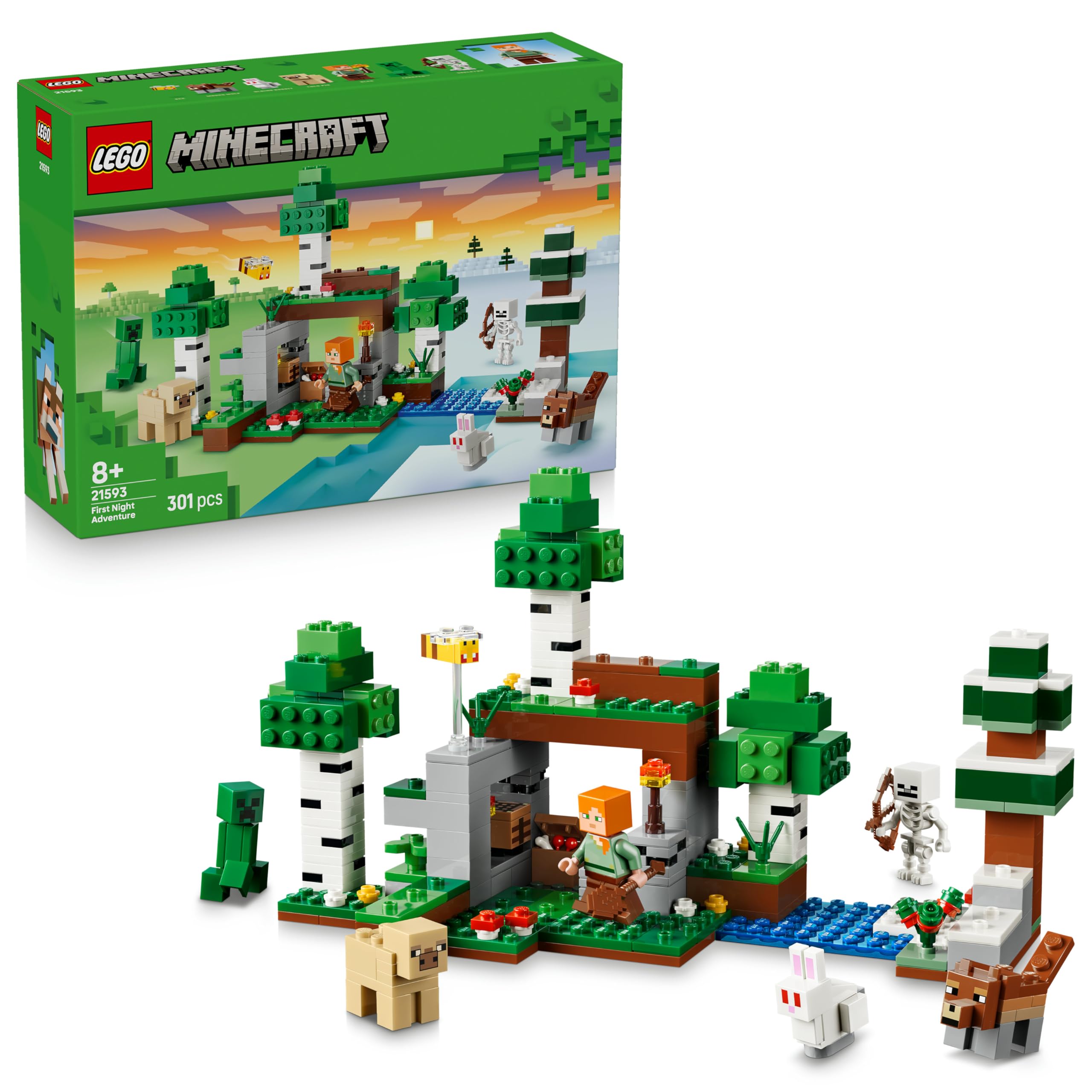 LEGO Minecraft First Night Adventure Building Set - 7 Figures, Ages 8+ | Model 21593