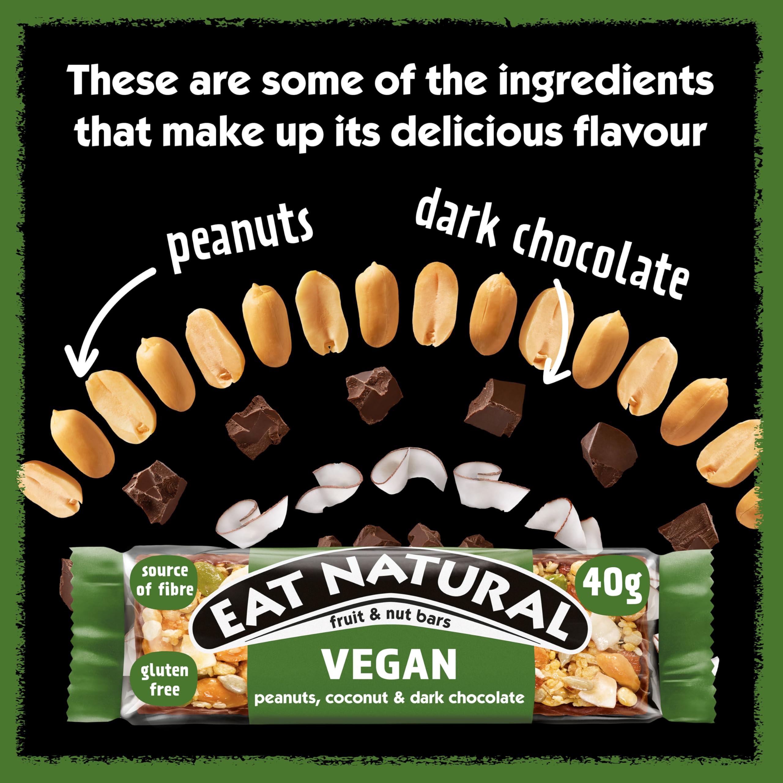 Eat Natural - Vegan Peanuts, Coconut & Dark Chocolate Fruit & Nut Bars (12 x 40g) 5