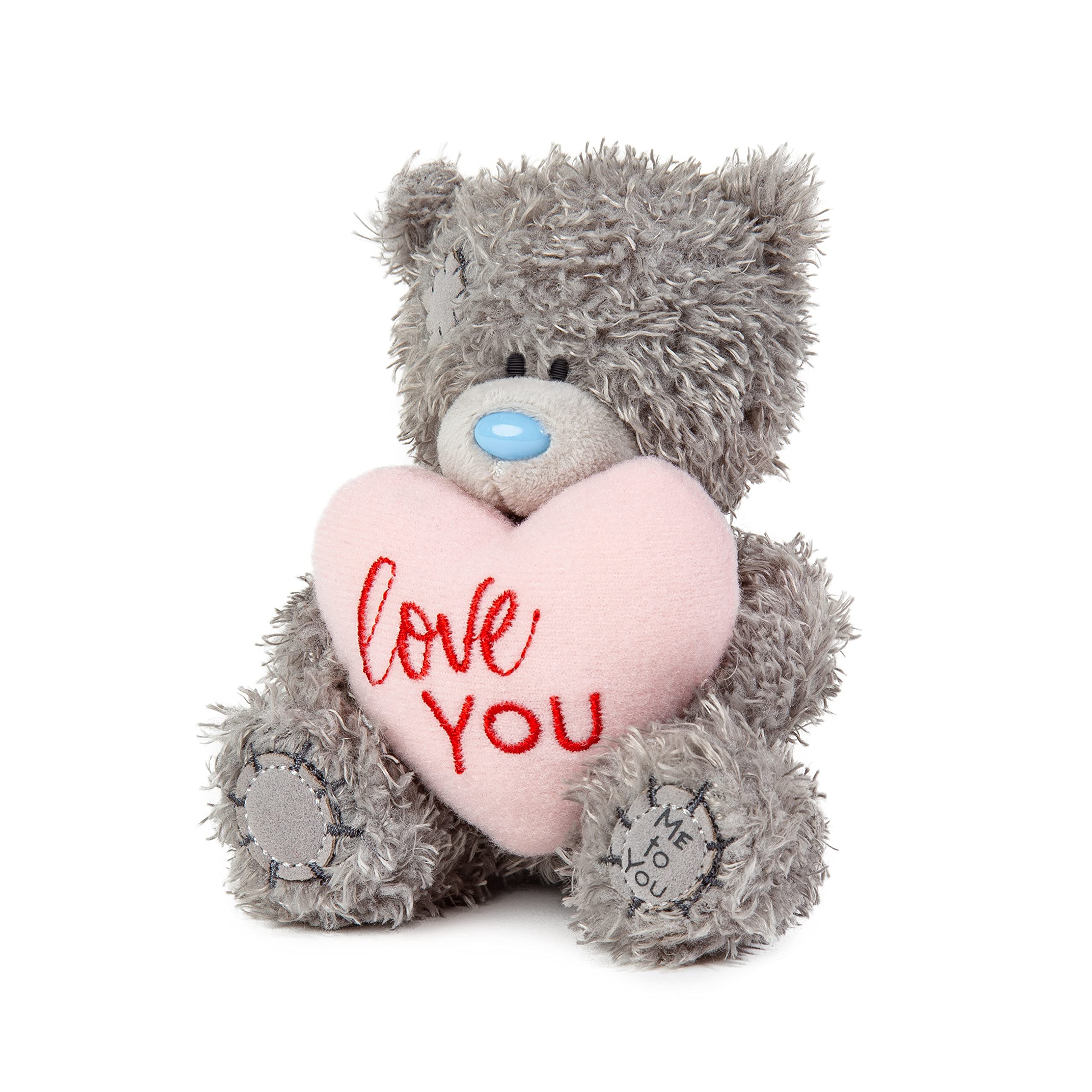 Me To You Bear Love You Padded Heart Soft Doll | Grey Plush | 10cm Seated