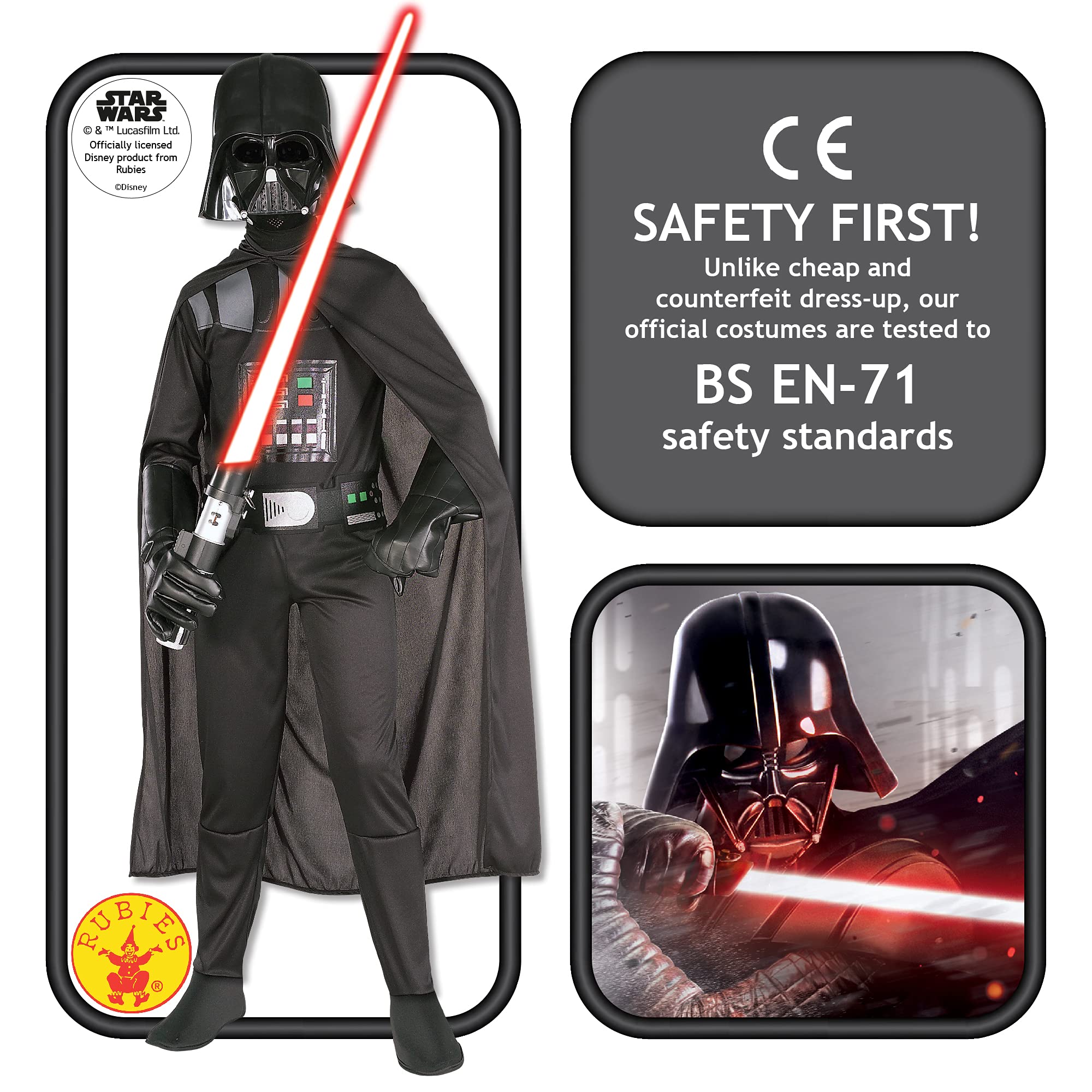Rubies Darth Vader Costume - Teen Size for Ages 9-10 Years 6