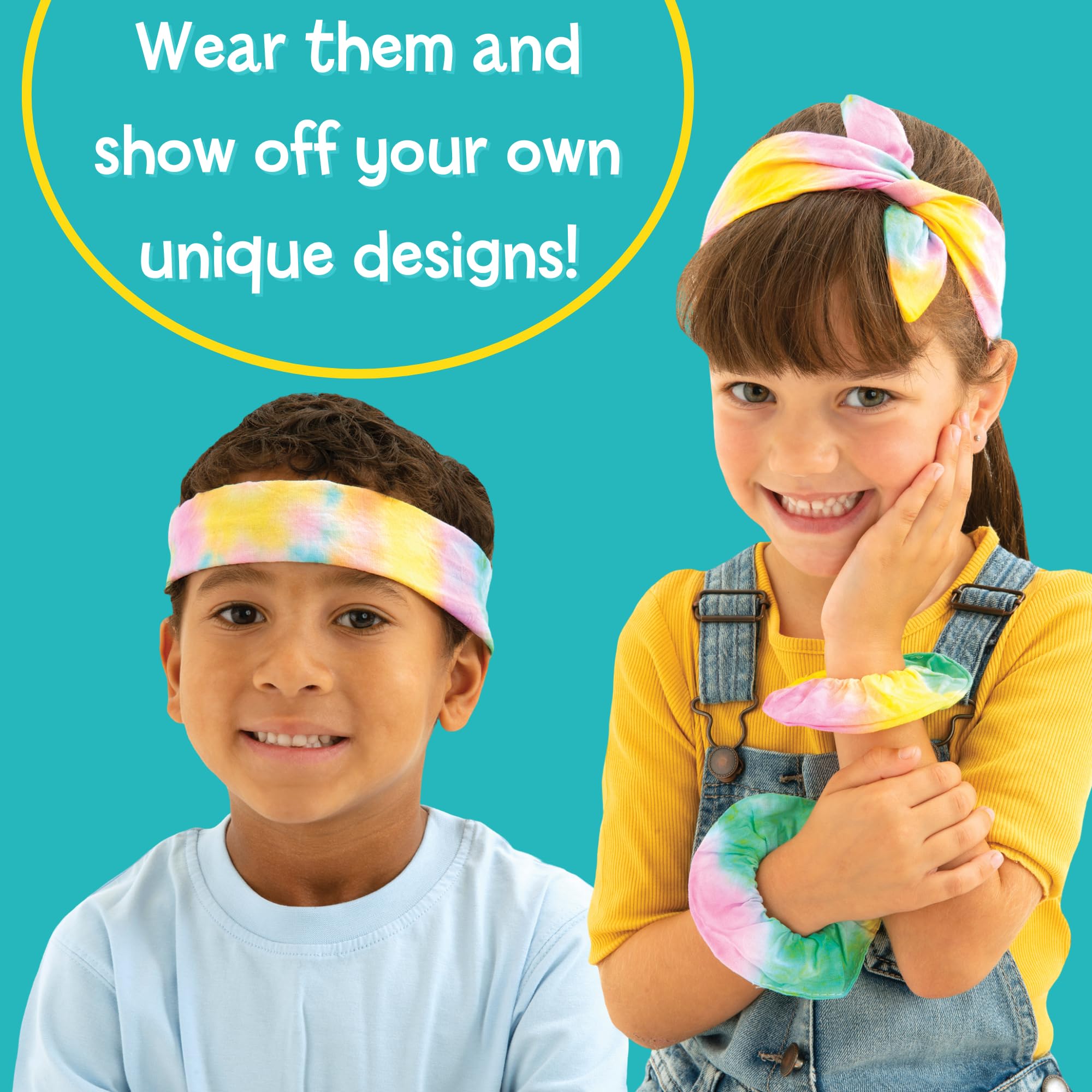 Galt Tie Dye Kit for Kids - Fashion Craft Set with 4 Hair Accessories | Ages 5+ 3
