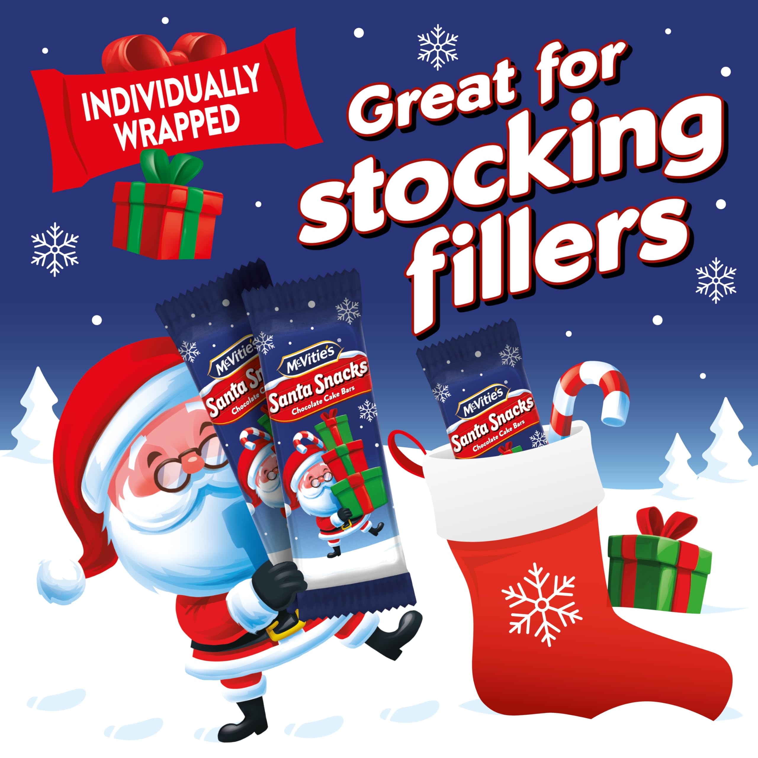 McVitie's Santa Snacks Chocolate Cake Bars, 5 Individually Wrapped Milk Chocolate Sponge Bars 4