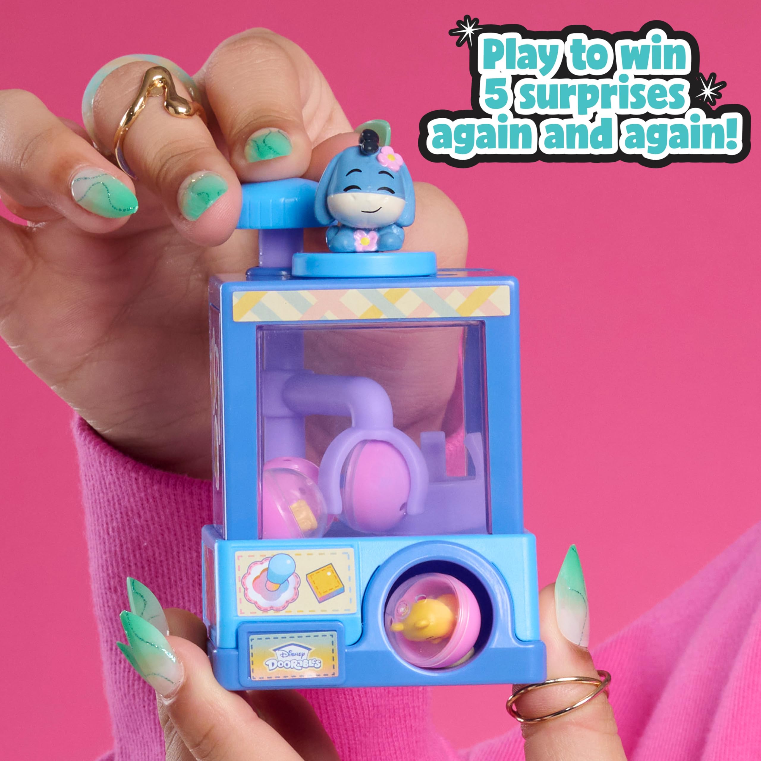 Just Play Disney Doorables Whatcha Gotcha Claw Machine - Squish’Alots Collectible with Micro Figures & Stickers 4