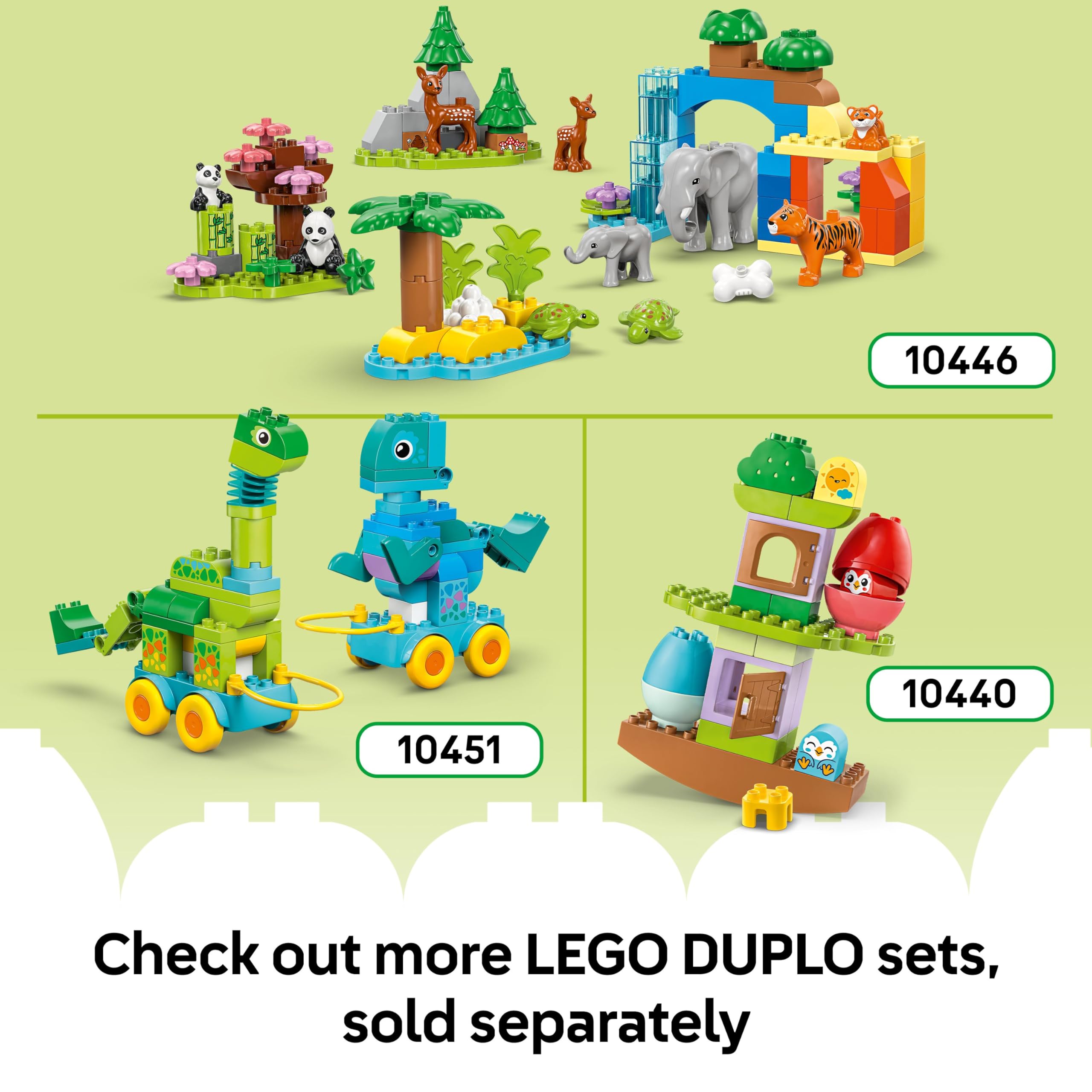 LEGO DUPLO 3in1 Animals on Wheels - Educational Building Toy for Toddlers 2+ 5