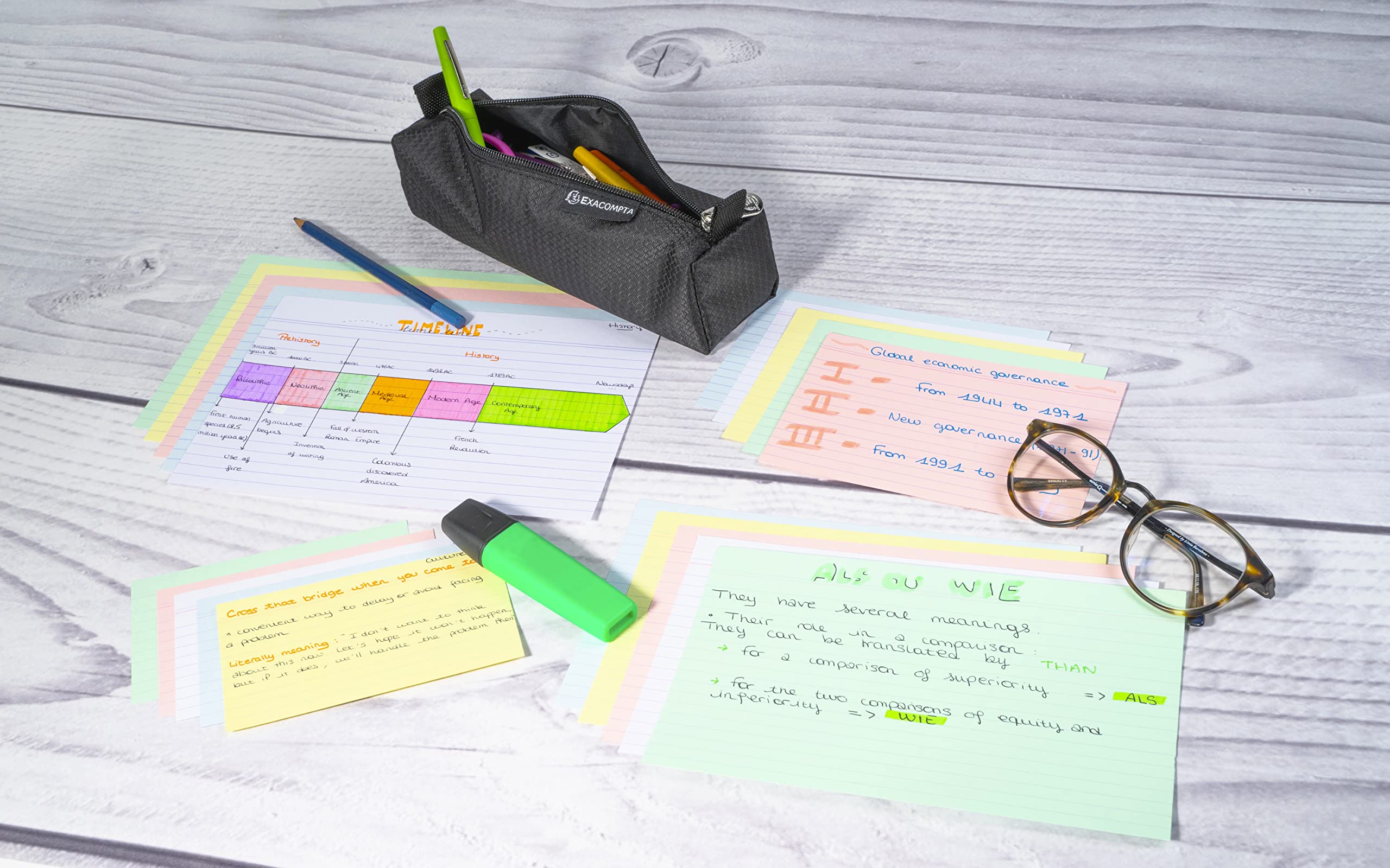Exacompta Bristol Lined Record Cards Ref 10829SE - A6 Yellow Card Stock | Pack of 100 6