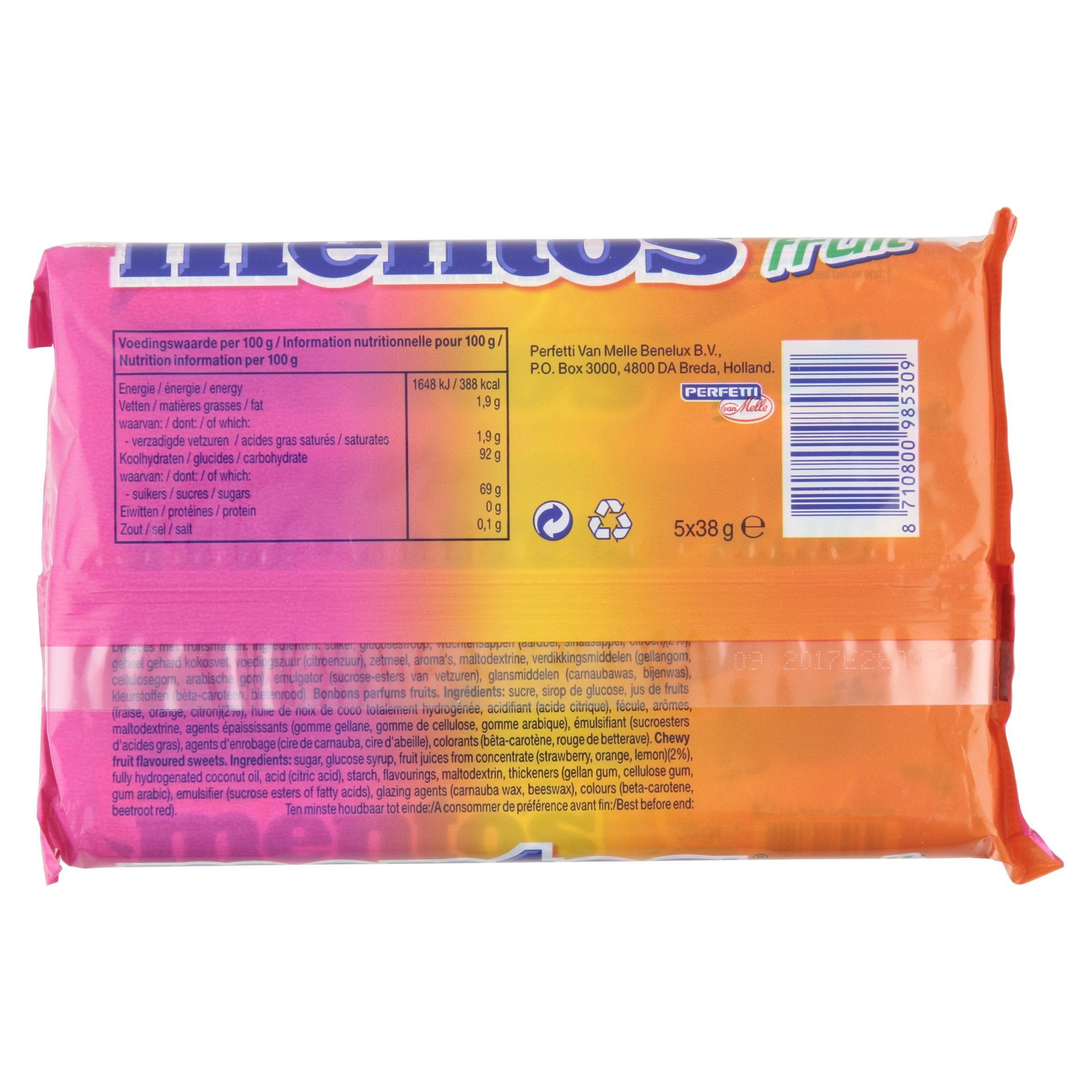 Mentos Fruit Flavoured Soft Chews, Natural Colours, 5-Pack Party Sweets 9