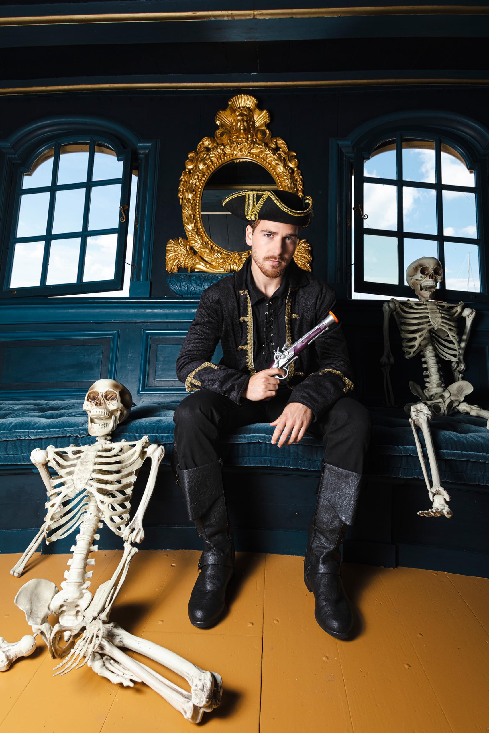 Boland Pirate Musketeer Synthetic Leather Boot Tops Black 4