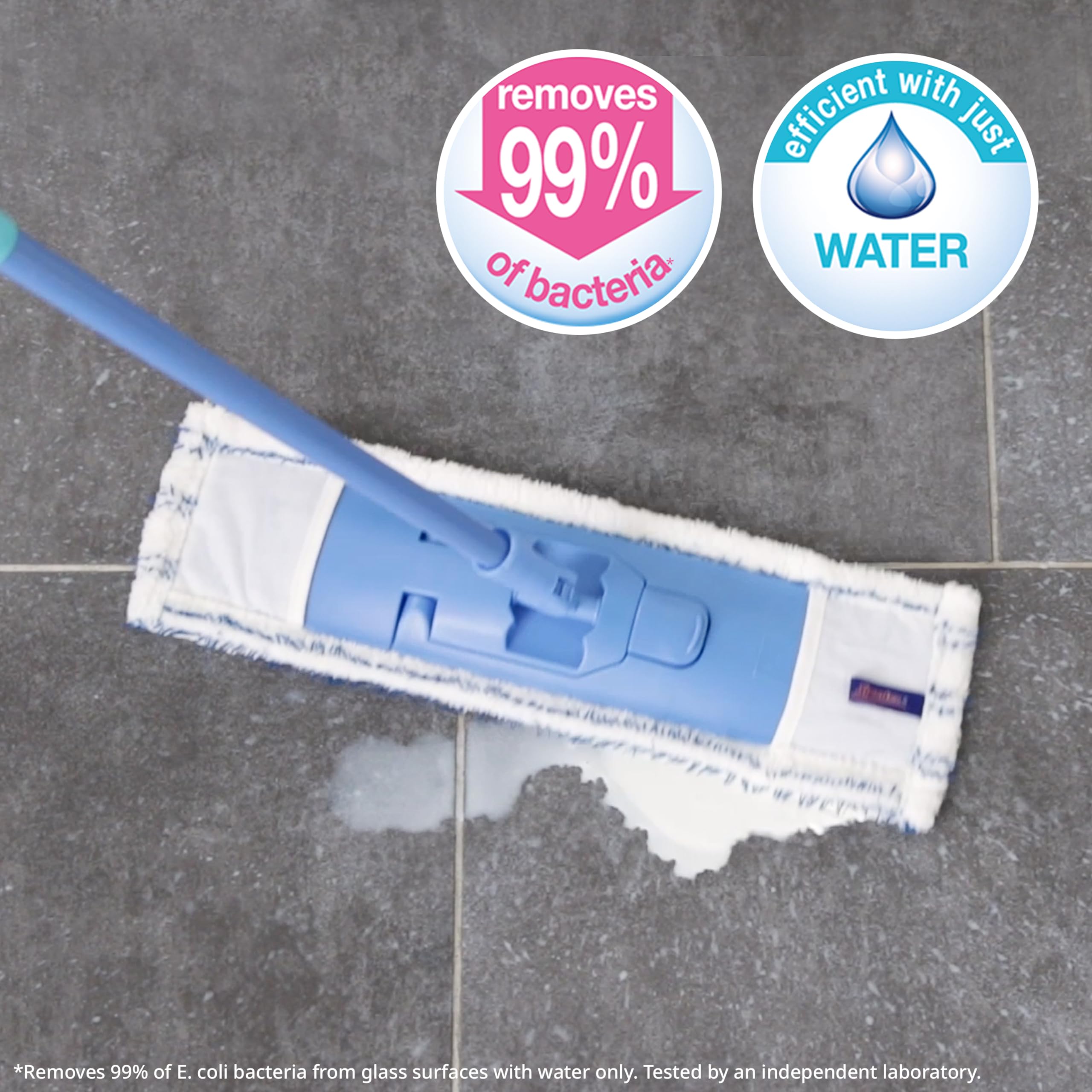 Spontex Extra Flat Mop with 2 Microfibre Heads | Wet & Dry Use | 360° Rotating Head | Adjustable Handle 4