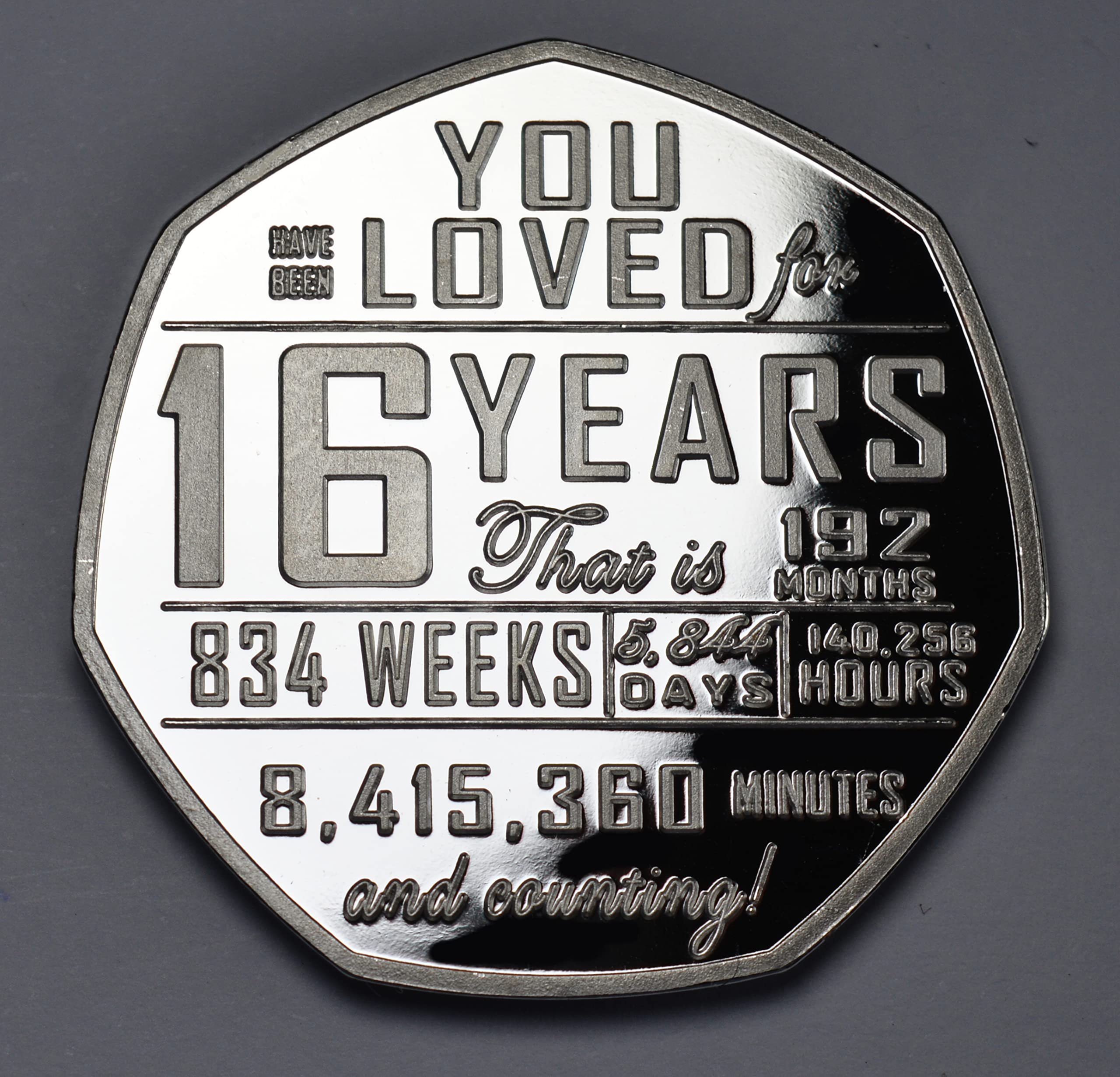 The Commemorative Coin Company 16th Birthday Silver Coin in Capsule - .999 Silver Plated, 27mm 5