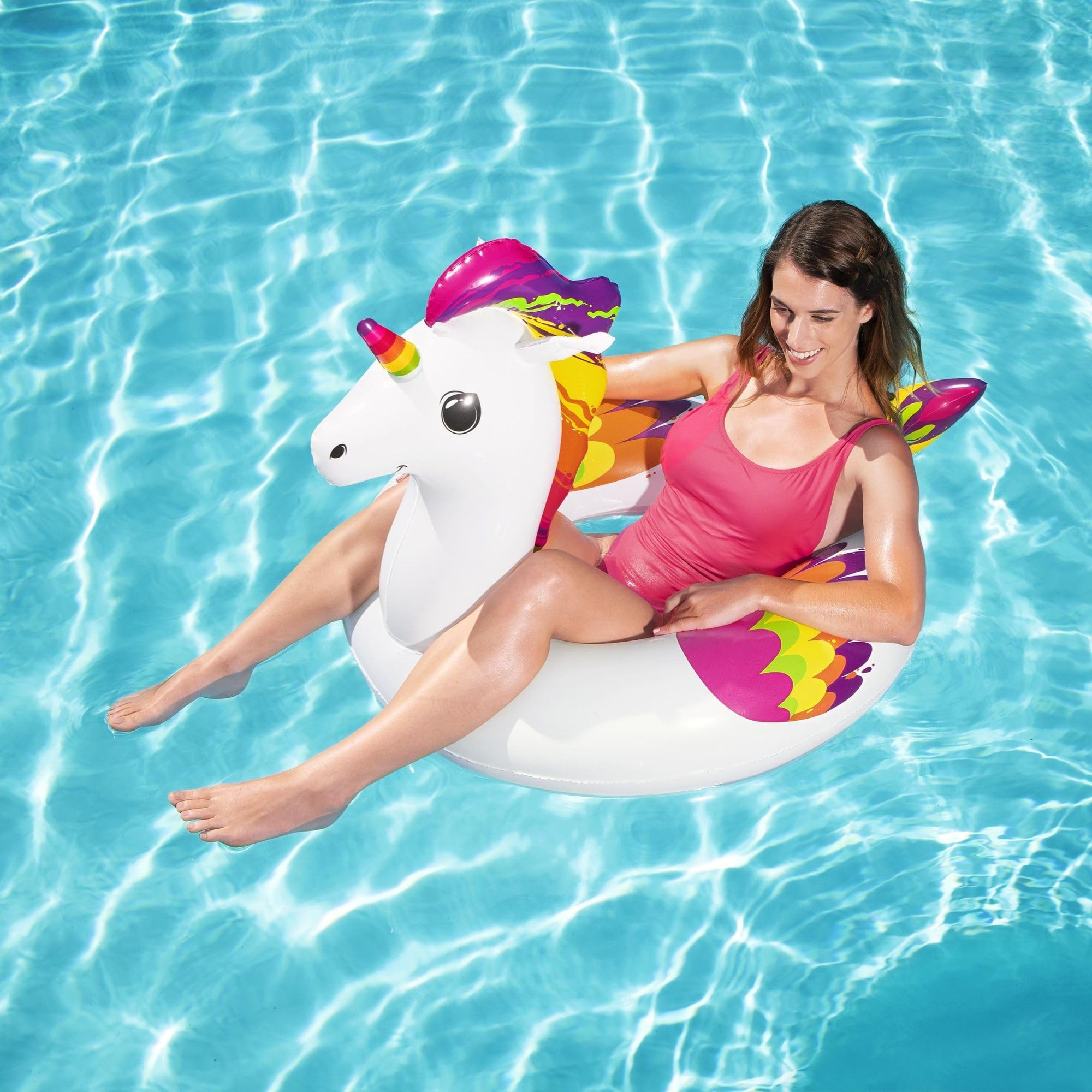 Bestway Fantasy Unicorn Swim Ring - 119cm x 91cm | Durable Vinyl | Ages 10+