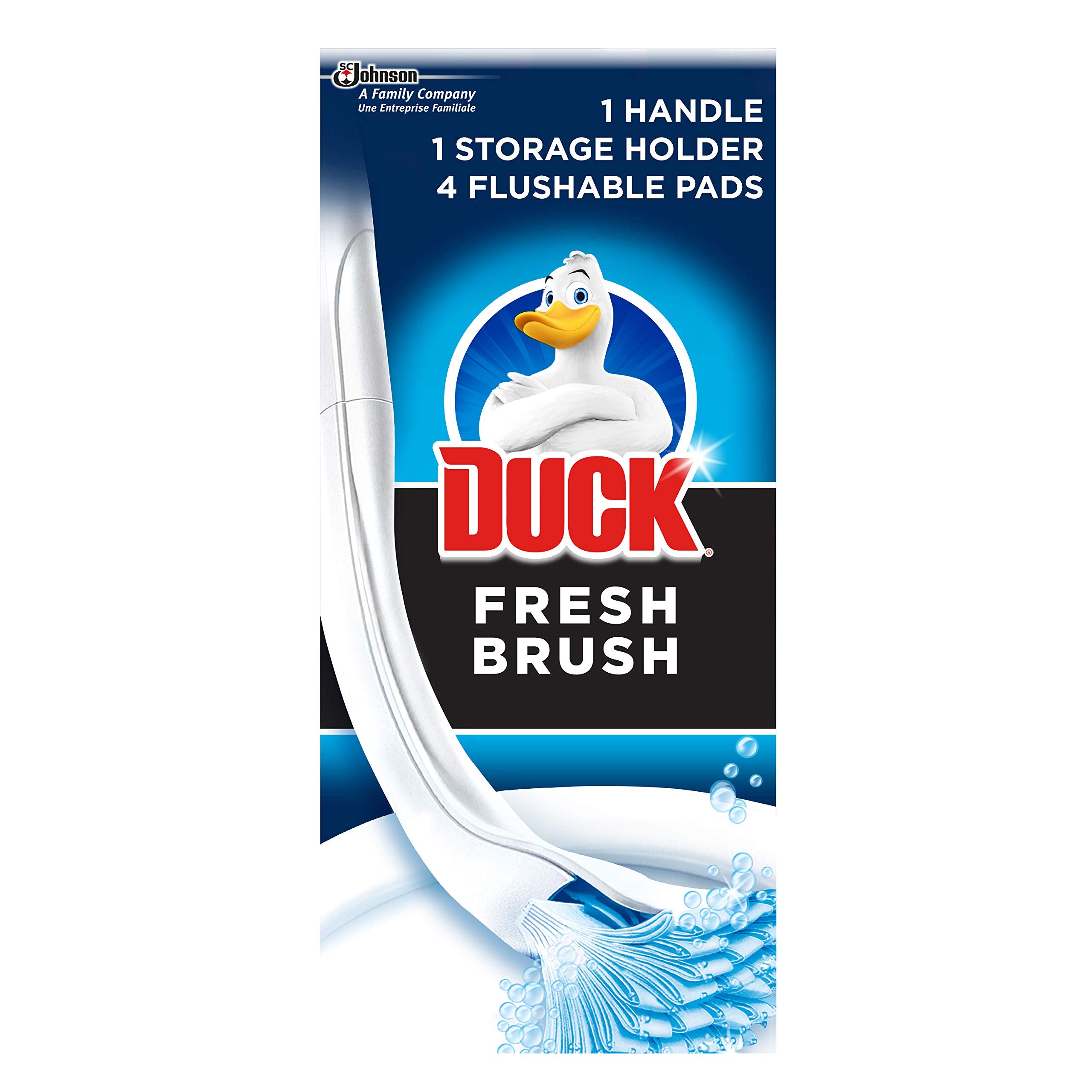 DUCK Toilet Fresh Brush Starter Kit with 1 Handle and 4 Flushable Cleansing Pads 1