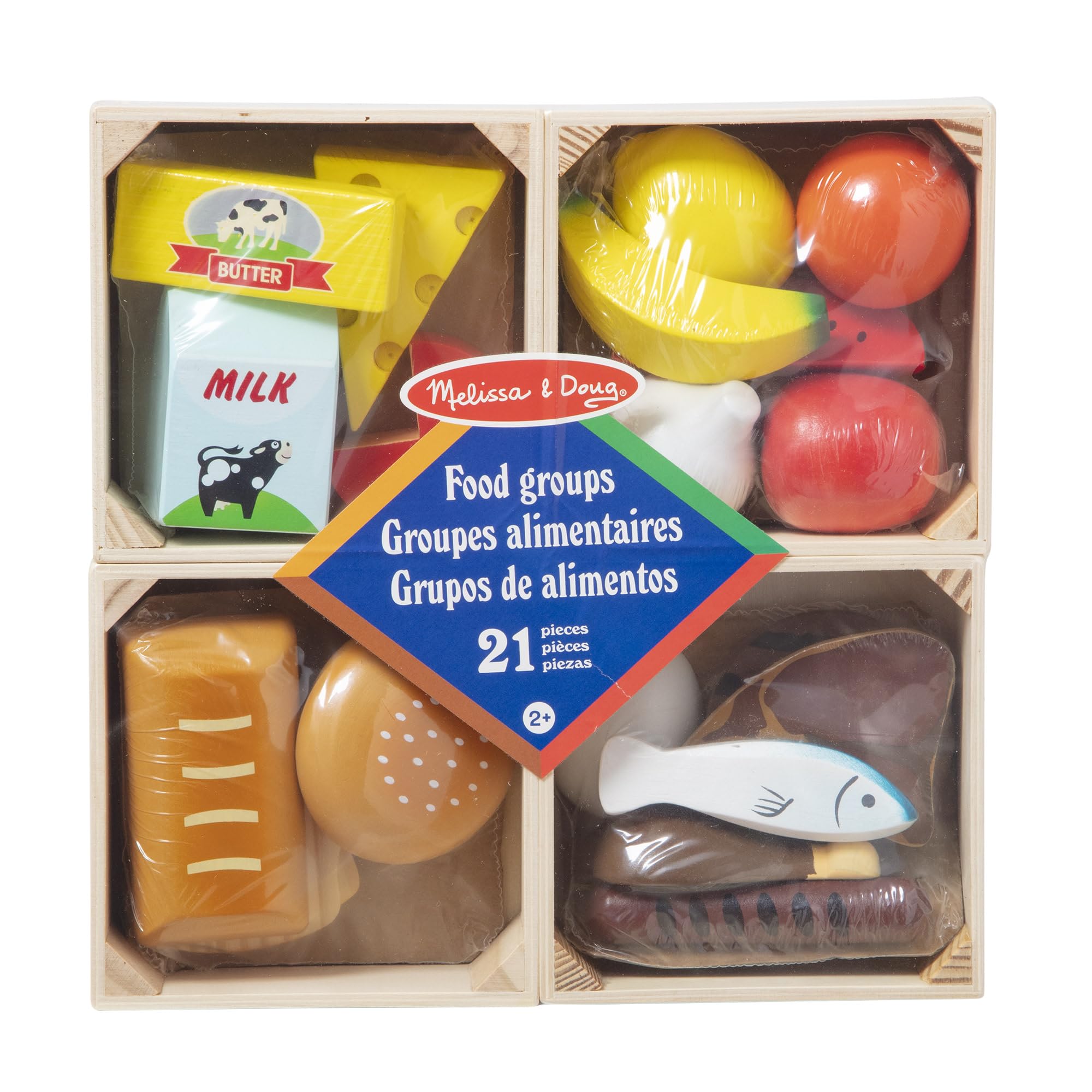 Melissa & Doug Food Groups Wooden Play Food Set - Pretend Play & Educational Toy for Ages 3+ 11