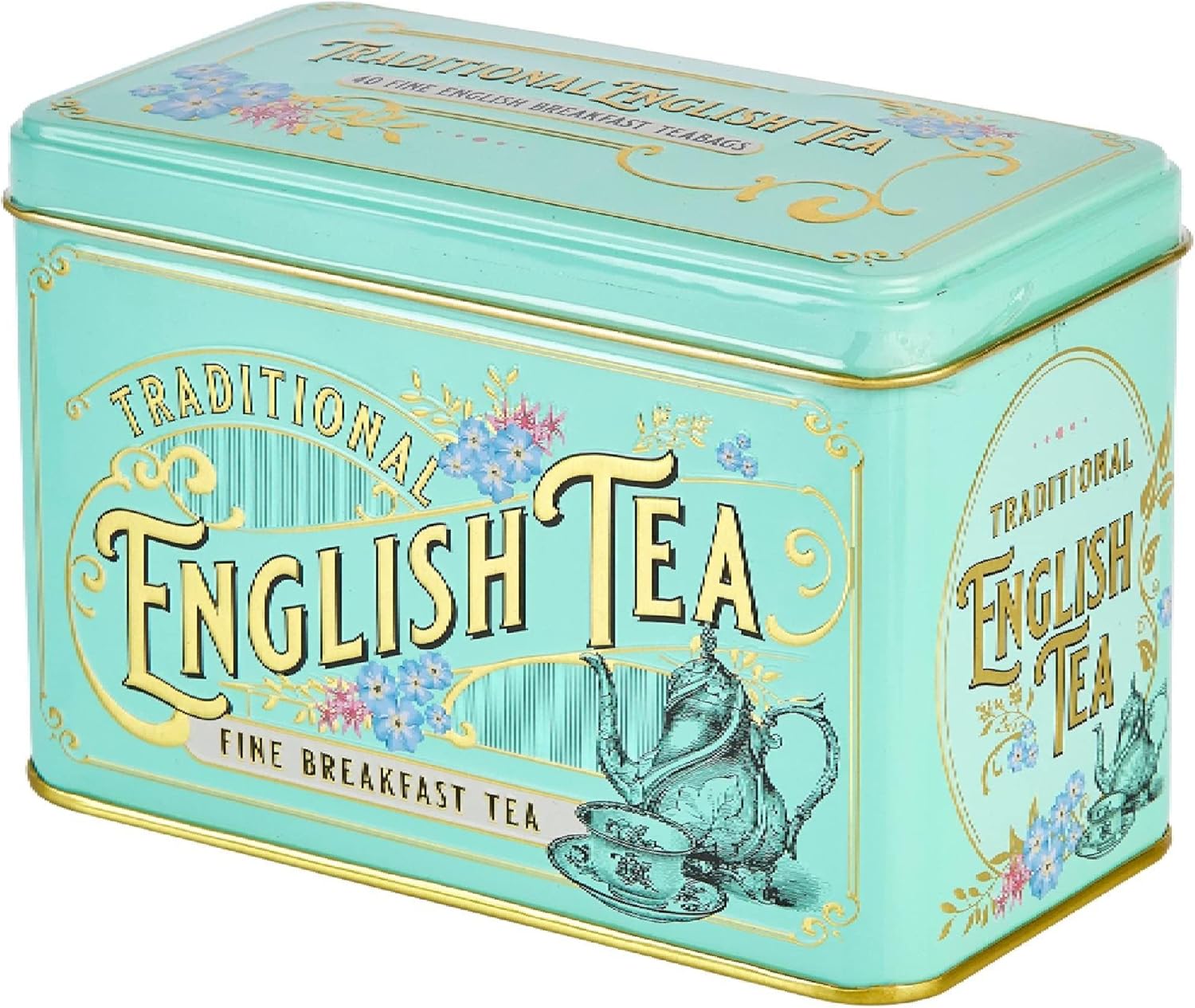 New English Teas - Vintage Victorian Tea Caddy with 40 English Breakfast Tea Bags 7