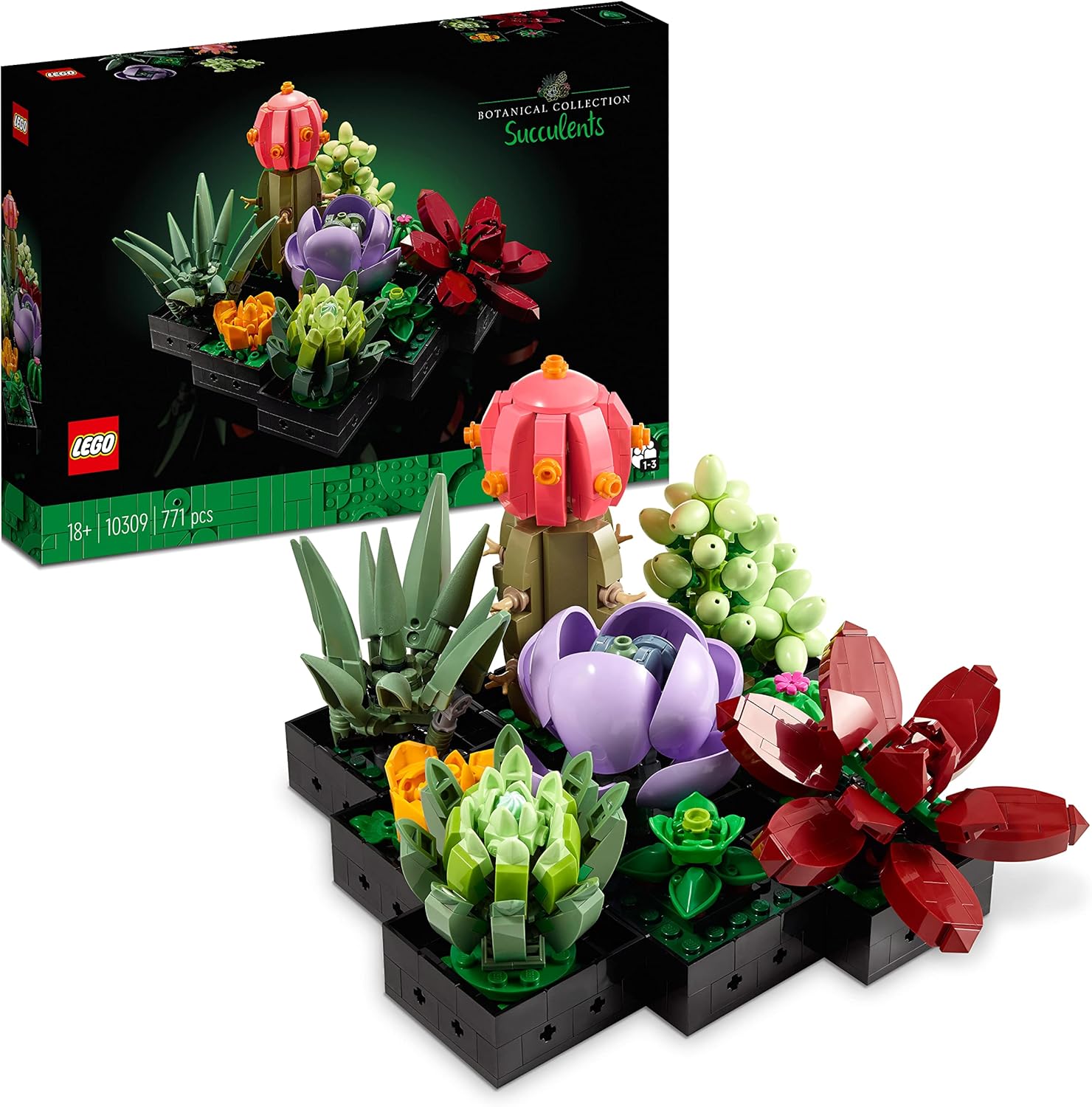 LEGO 10309 Icons Succulents Set - Artificial Plants for Adults, Home Décor & Building