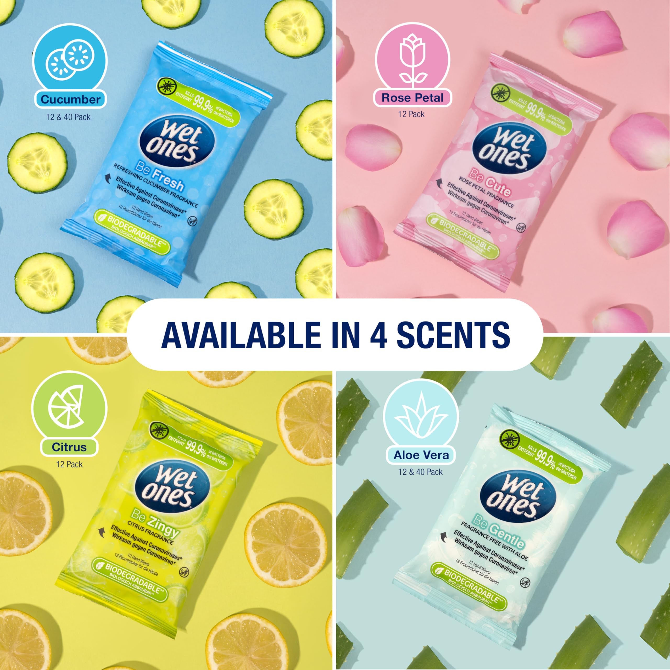 Wet Ones Be Gentle Plastic-Free Antibacterial Pocket Hand Wipes 3