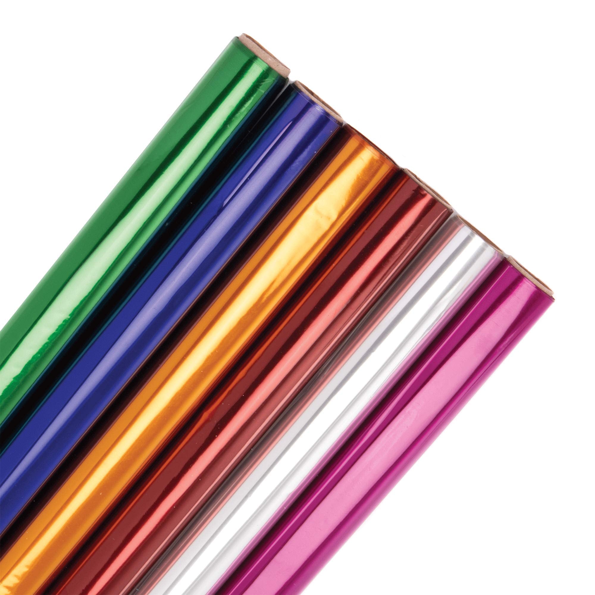 Baker Ross EX541 Cellophane Film Rolls - 6 Pack, Assorted Colours | 4.5m x 50cm 4