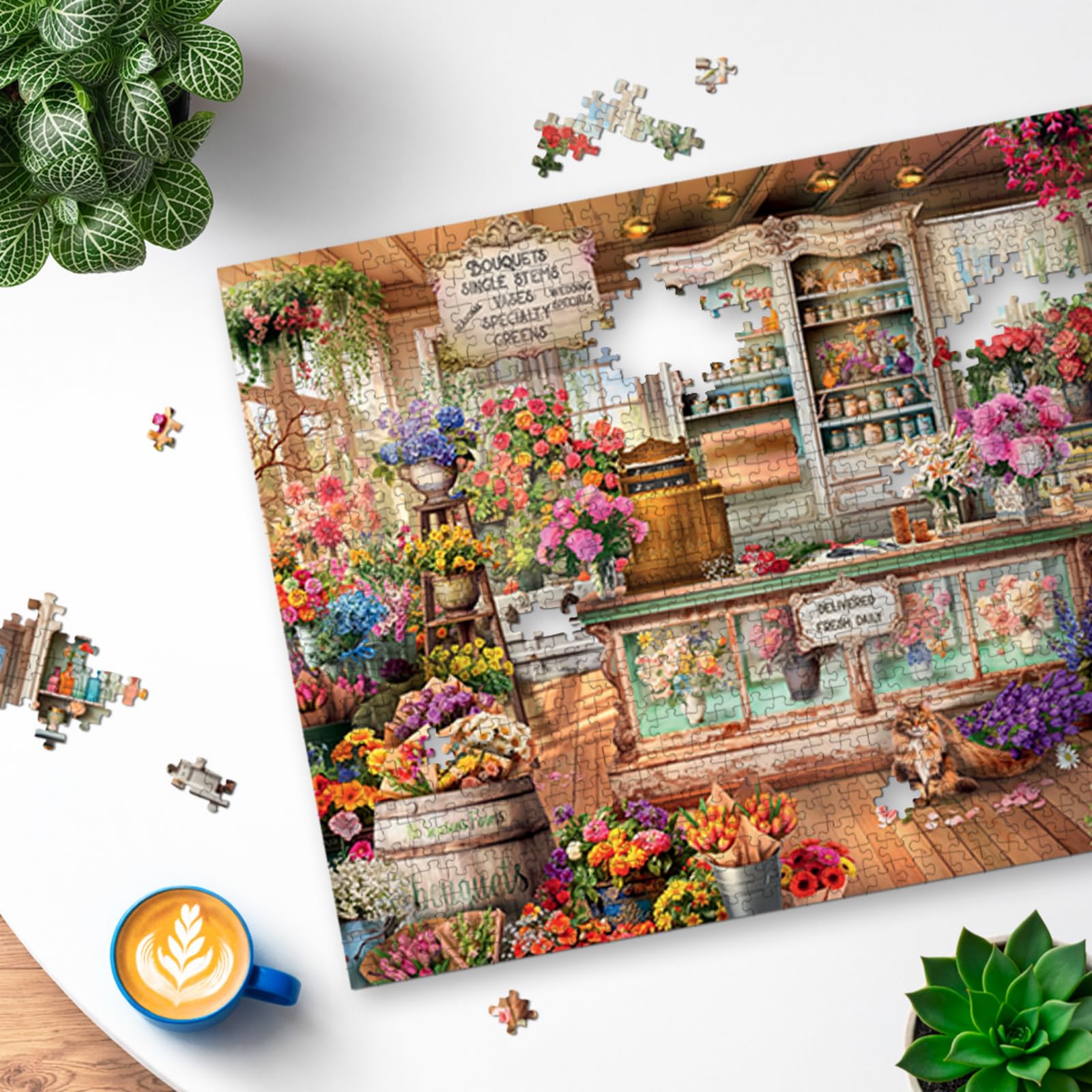 Ravensburger Seasons Flower Shop Jigsaw Puzzle - 1000 Pieces | Premium Quality | 70 x 50cm 5