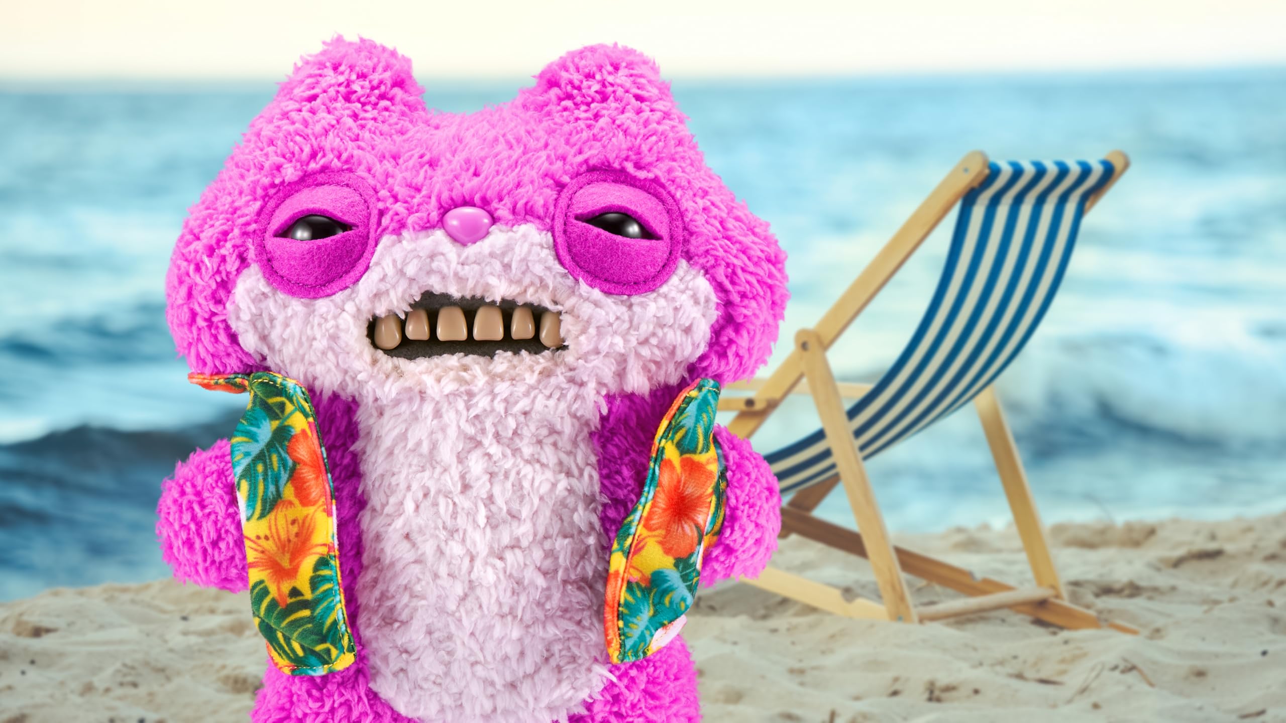 Fuggler Vacay Vibes - Sketchy Squirrel Pink Plush Collectible Toy 4