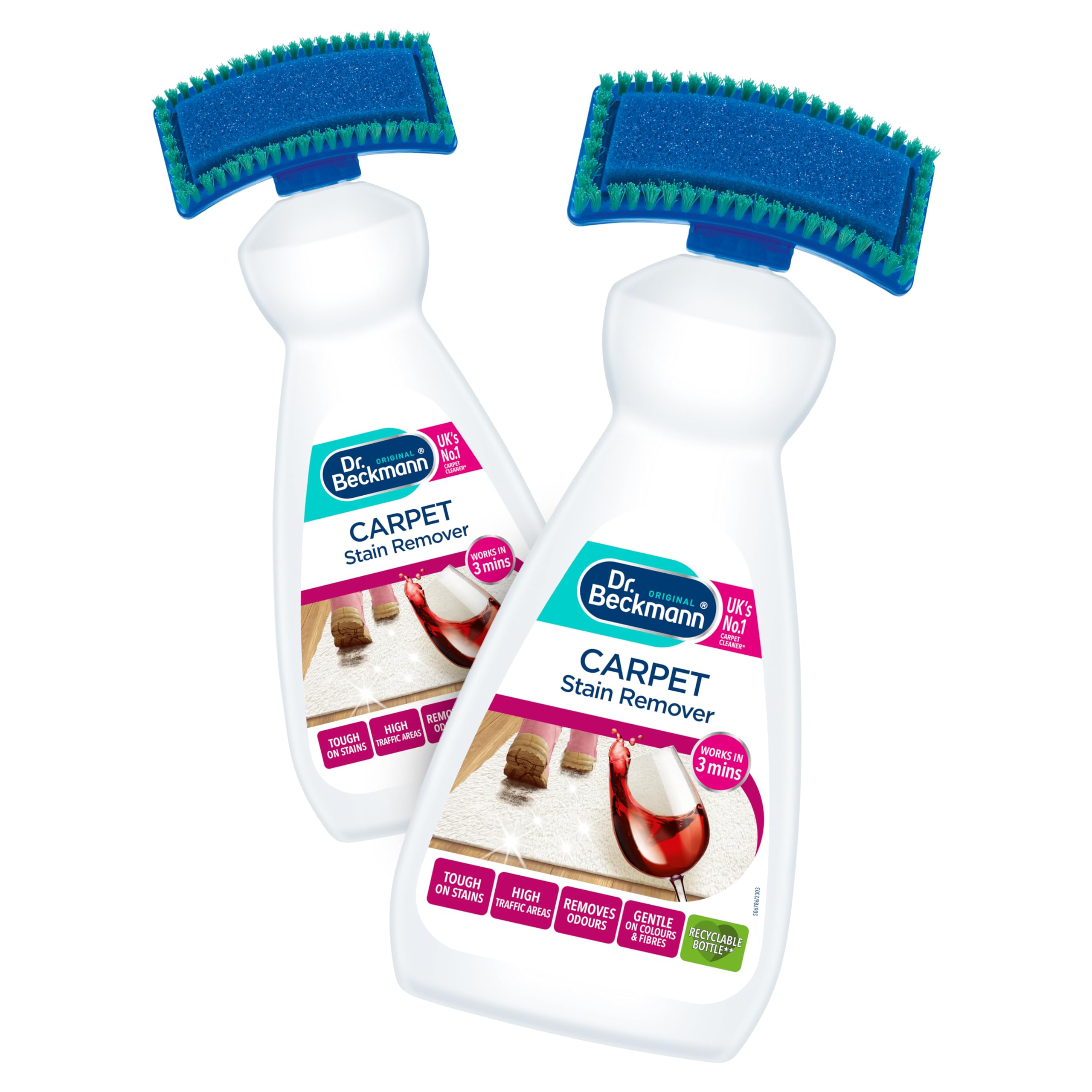 Dr. Beckmann Carpet Stain Remover - Oxy-Powered Formula, Residue Free | 650ml | Pack of 2