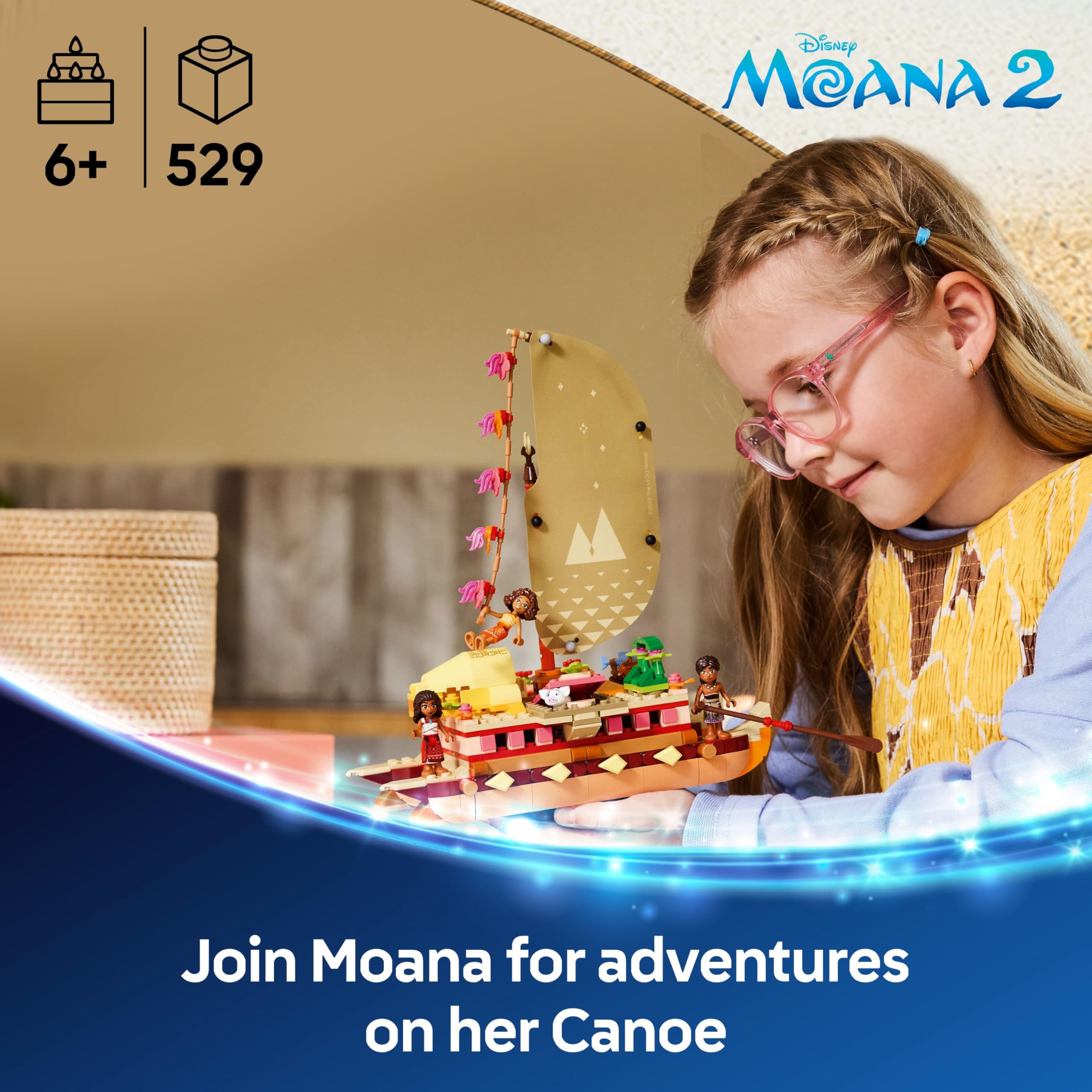 LEGO Disney Moana 2 Moana's Adventure Canoe 43270 Building Set for Ages 6+ 2