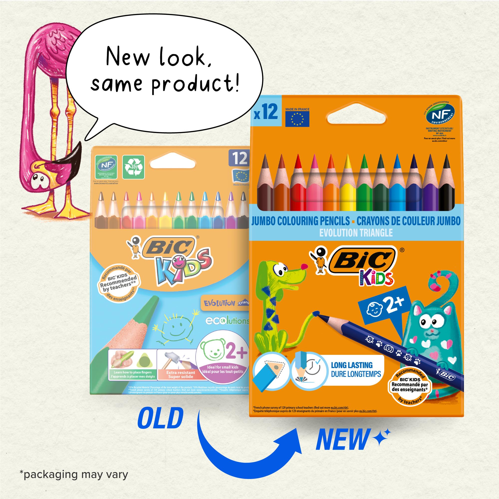 BIC Kids Evolution Triangle ECOlutions Colouring Pencils - 12-Pack for Kids 2+ 8