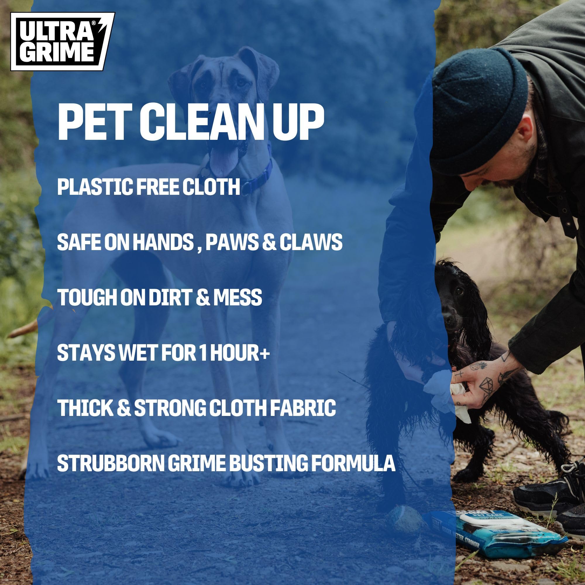 UltraGrime Pet Cleaning Wipes for Dogs & Cats - Extra Large, 40 Count, No Scent 2