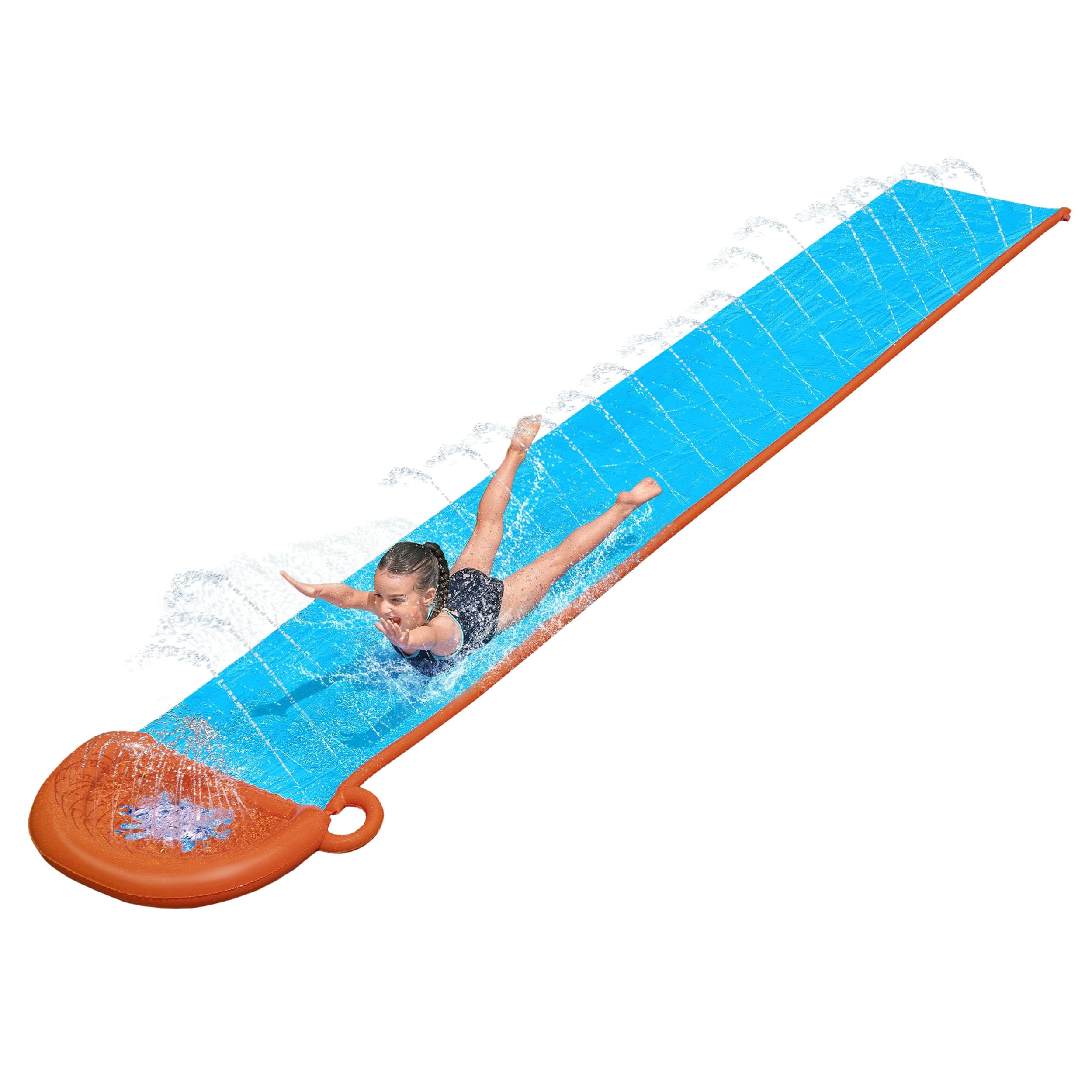 Bestway H20GO Single Water Slide - 4.88m Inflatable Slip and Slide with Built-In Sprinklers for Kids 3+ 4