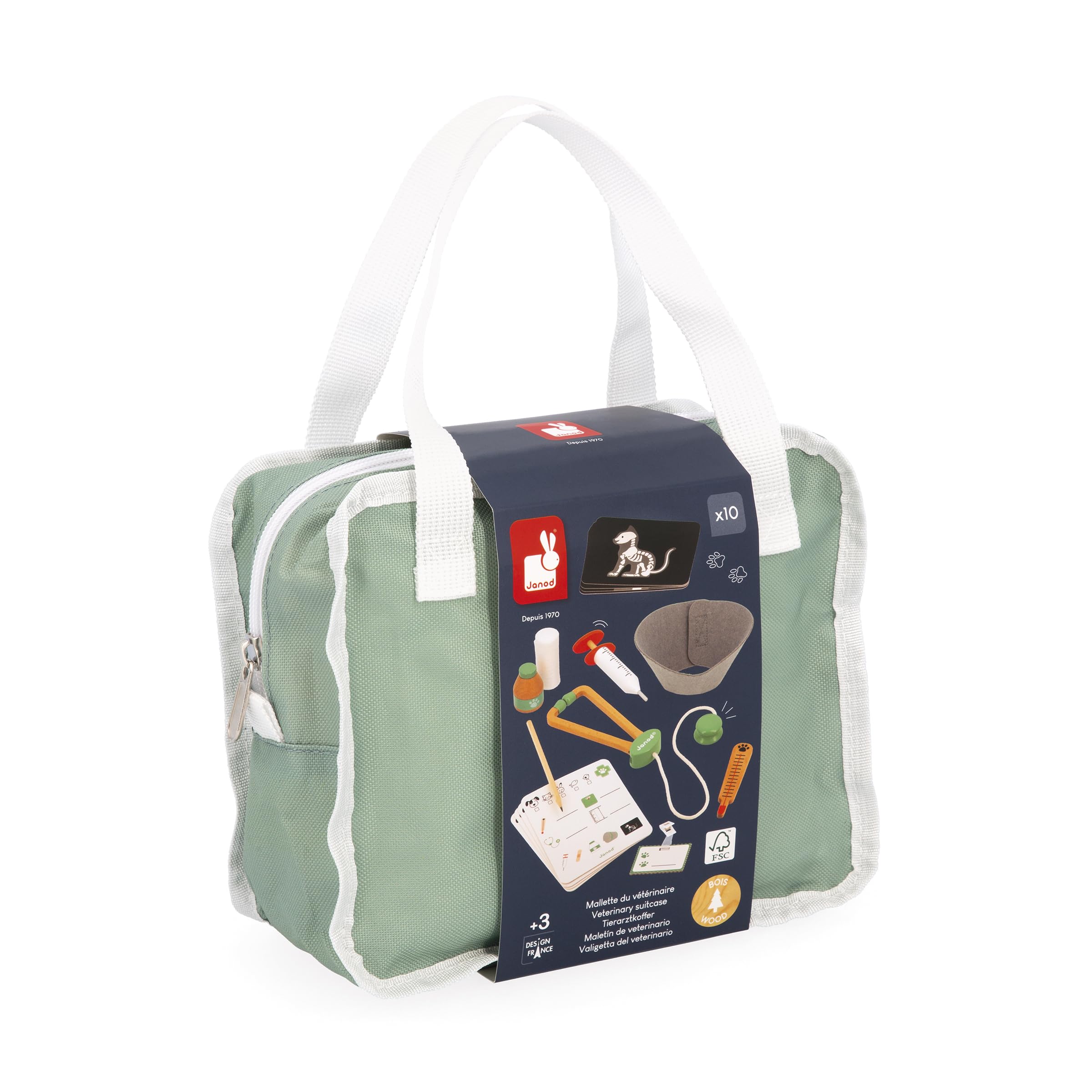 Janod Vet Kit - Pretend Play Occupation Set for Ages 3-8 with 16 Accessories 14