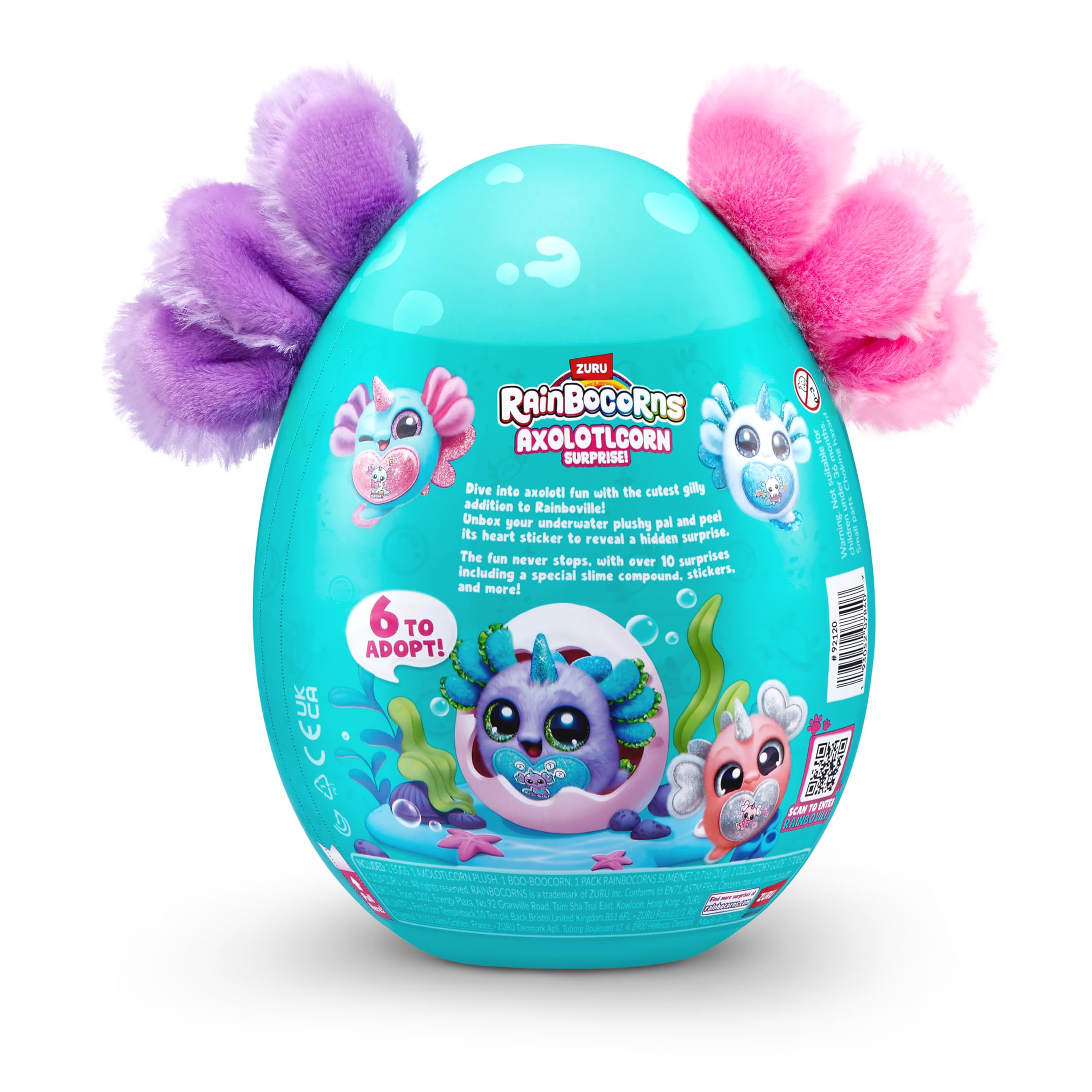 Rainbocorns Axolotlcorn Surprise by ZURU - Collectible Plush Toy for Girls 3+ 4